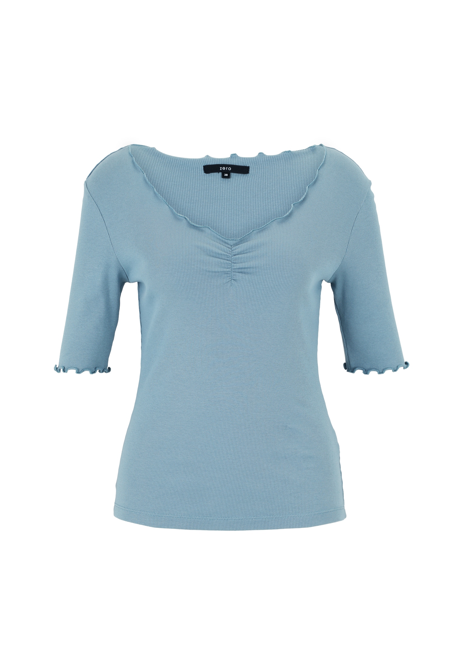 Zero 3/4-Arm-Shirt »zero Shirt mit gewellten Kanten«, (1 tlg.), weiteres Detail