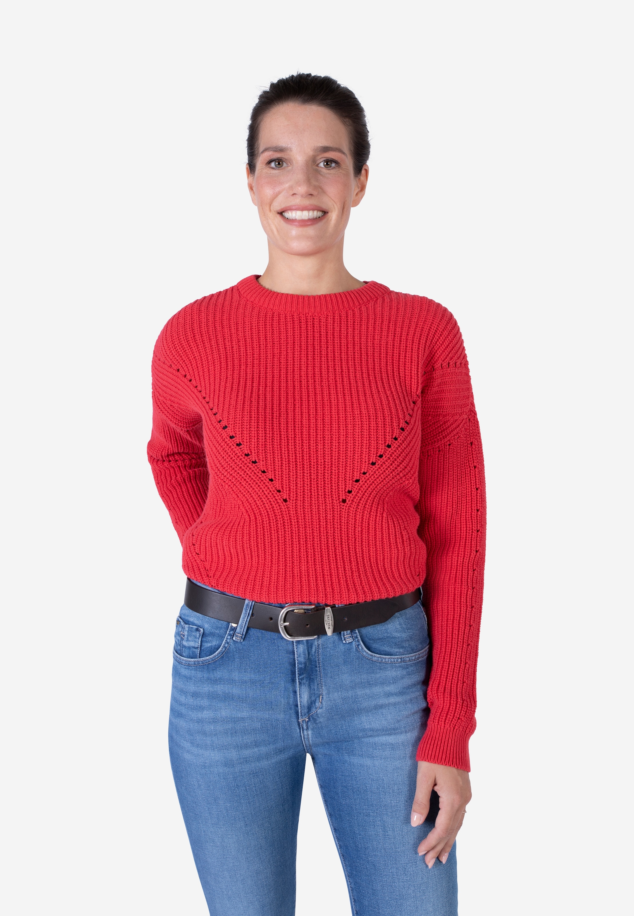 MUSTANG Ledergürtel Damen-Gürtel mit Logo-Schriftzug auf der Schlaufe