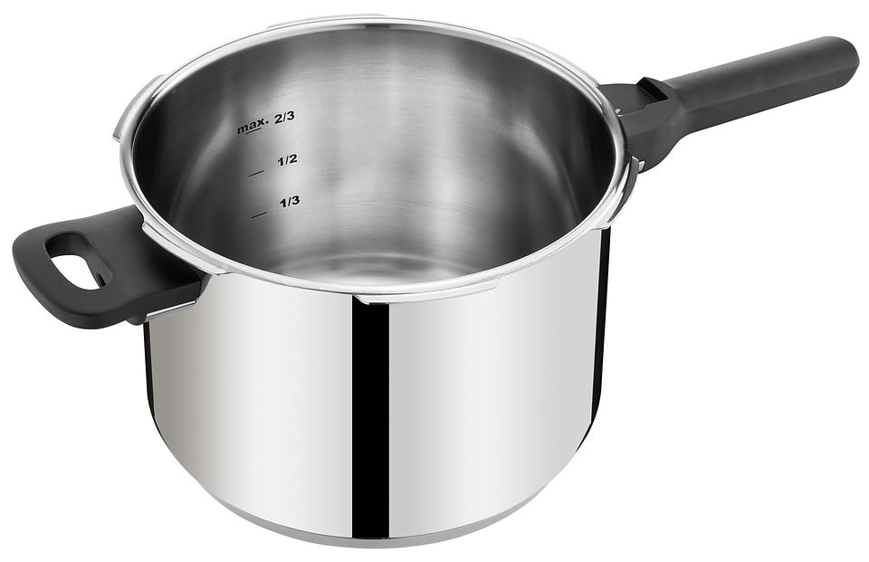 Tefal Schnellkochtopf »P25307 Secure 5 Neo«, Edelstahl, (1 tlg.), Dampfkochtopf aus Edelstahl, 6 L, 5-fach Sicherheitssystem, Induktion