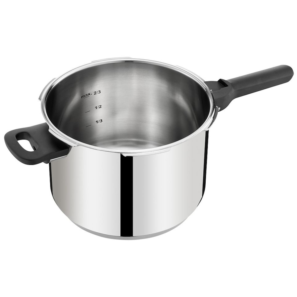 Tefal Schnellkochtopf »P25307 Secure 5 Neo«, Edelstahl, (1 tlg.), Dampfkochtopf aus Edelstahl, 6 L, 5-fach Sicherheitssystem, Induktion