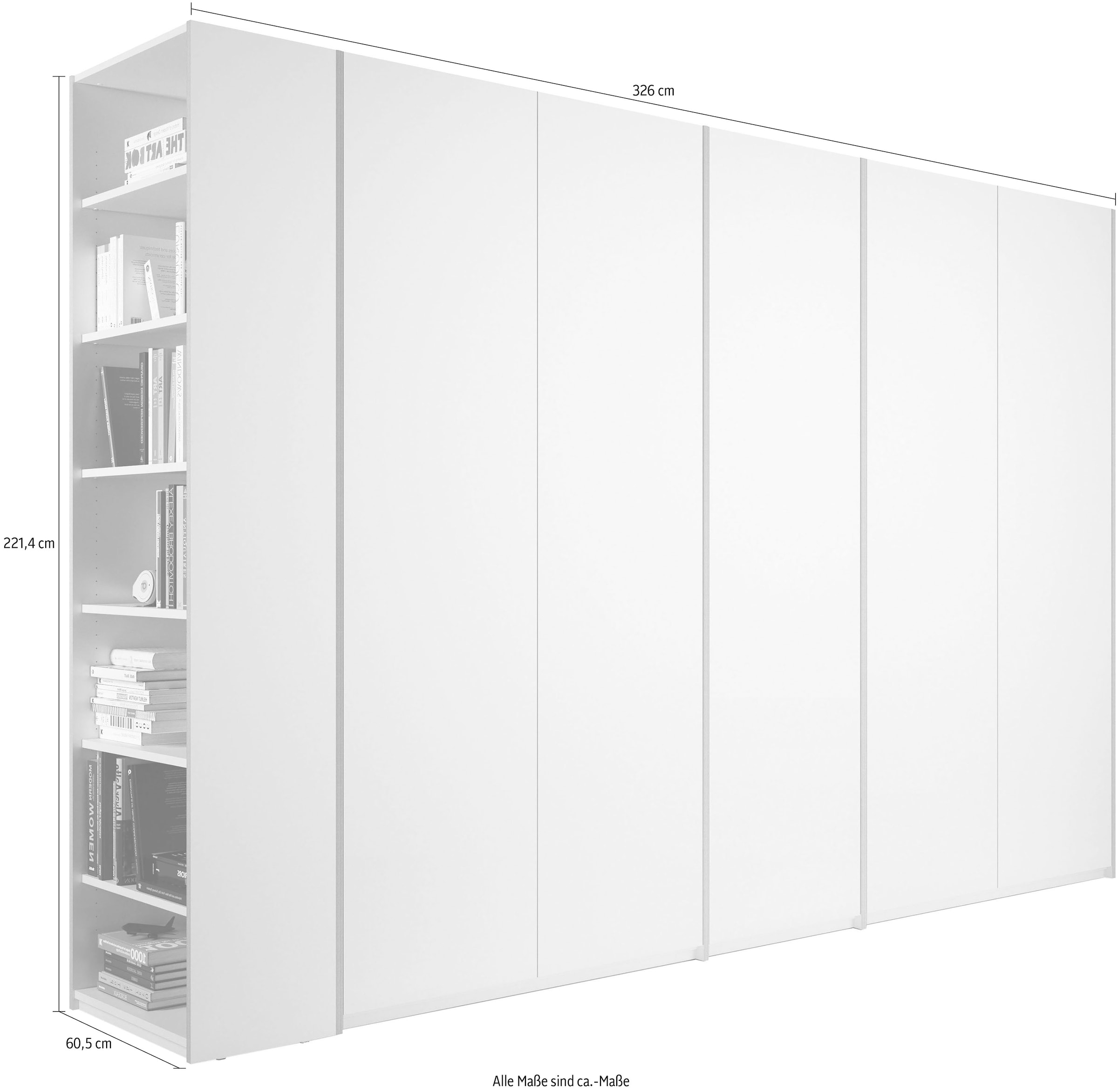 LIVING SMALL | BAUR Variante links Anbauregal rechts Müller 9«, Plus oder Drehtürenschrank »Modular wahlweise montierbar