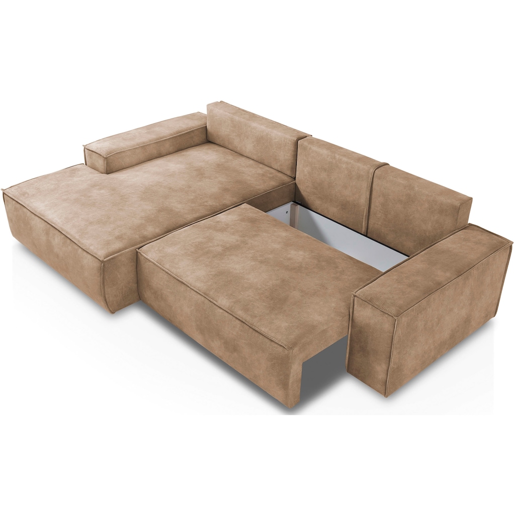 Ecksofa SHERWOOD Schlafsofa, mit Bettkasten, Cord-Bezug