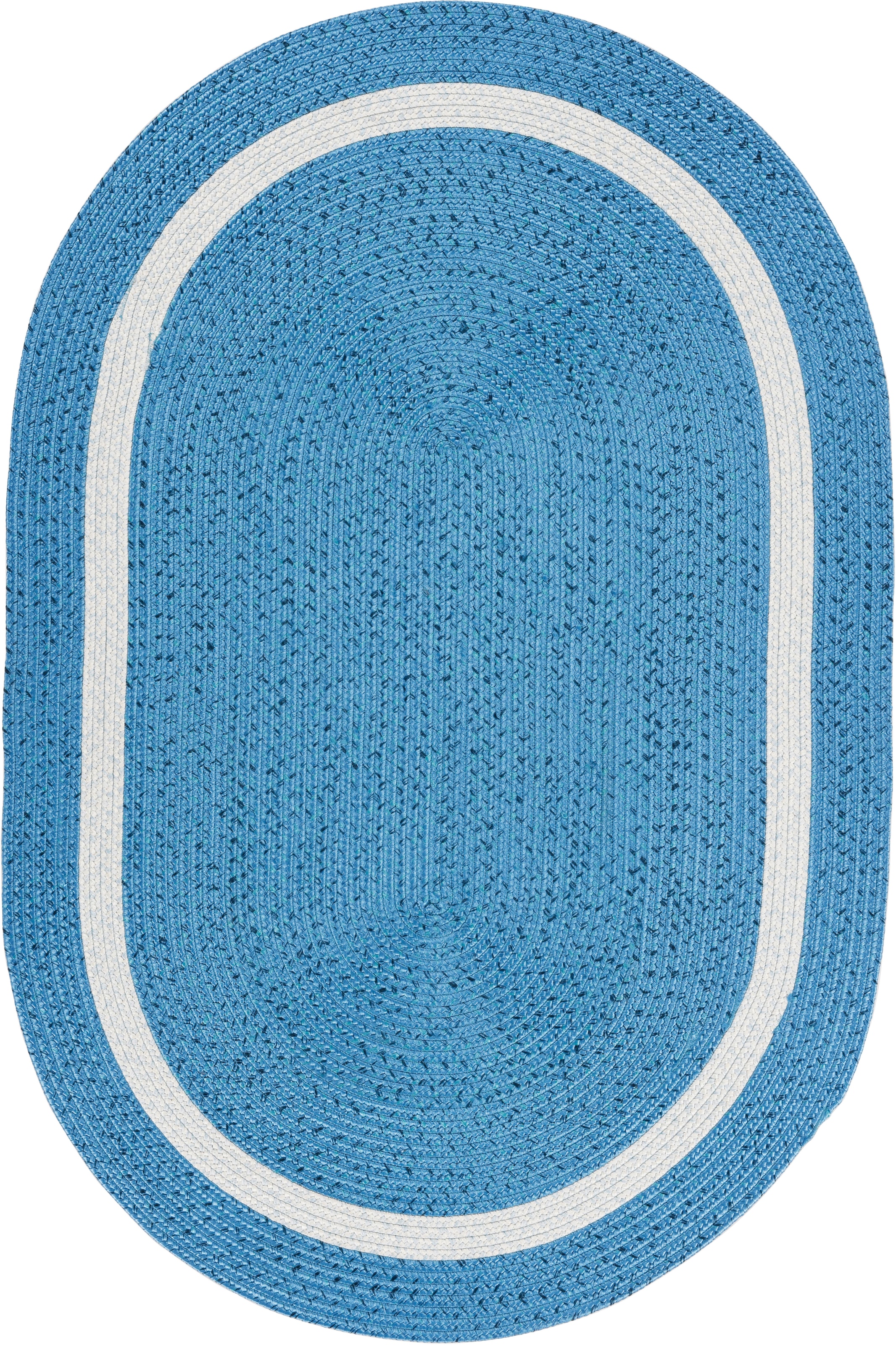 Gino Falcone Teppich »Benito«, oval, Flachgewebe, Uni-Farben, mit Bordüre, In- und Outdoor geeignet