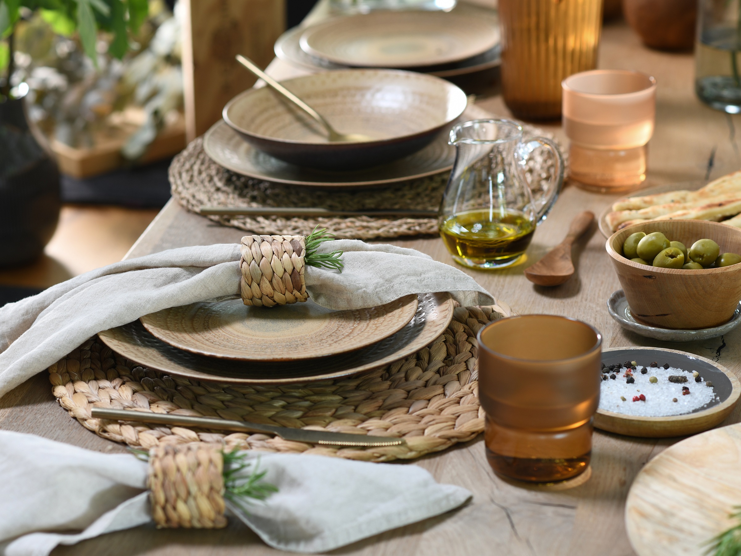 CreaTable Teller-Set »Neapel, Tellerset 16-tlg.« Edles Tellerset, Vulkanoptik