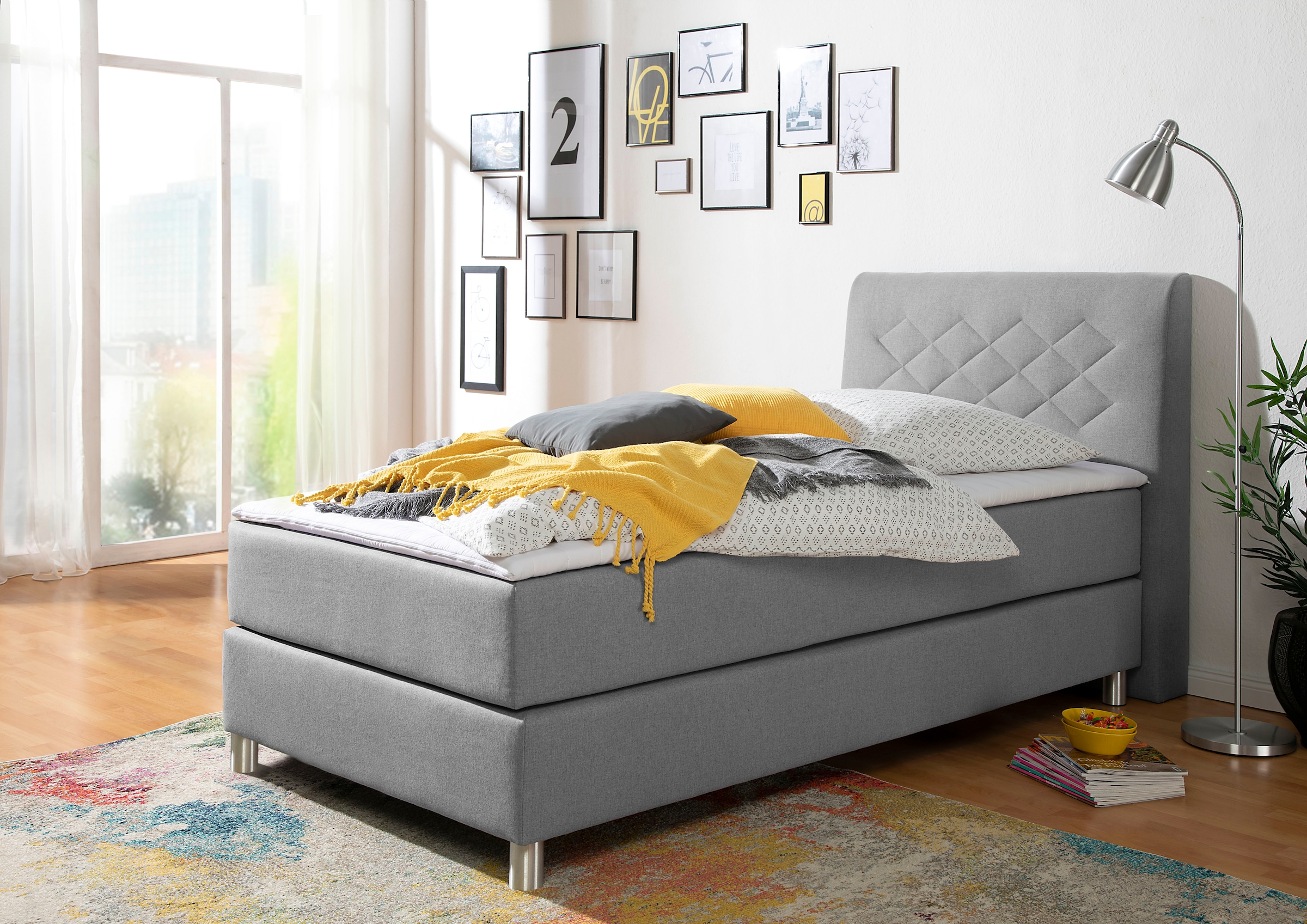 Home affaire Boxspringbett "Parla" incl. Topper, 4 Farben in 4 Breiten, 2 H günstig online kaufen