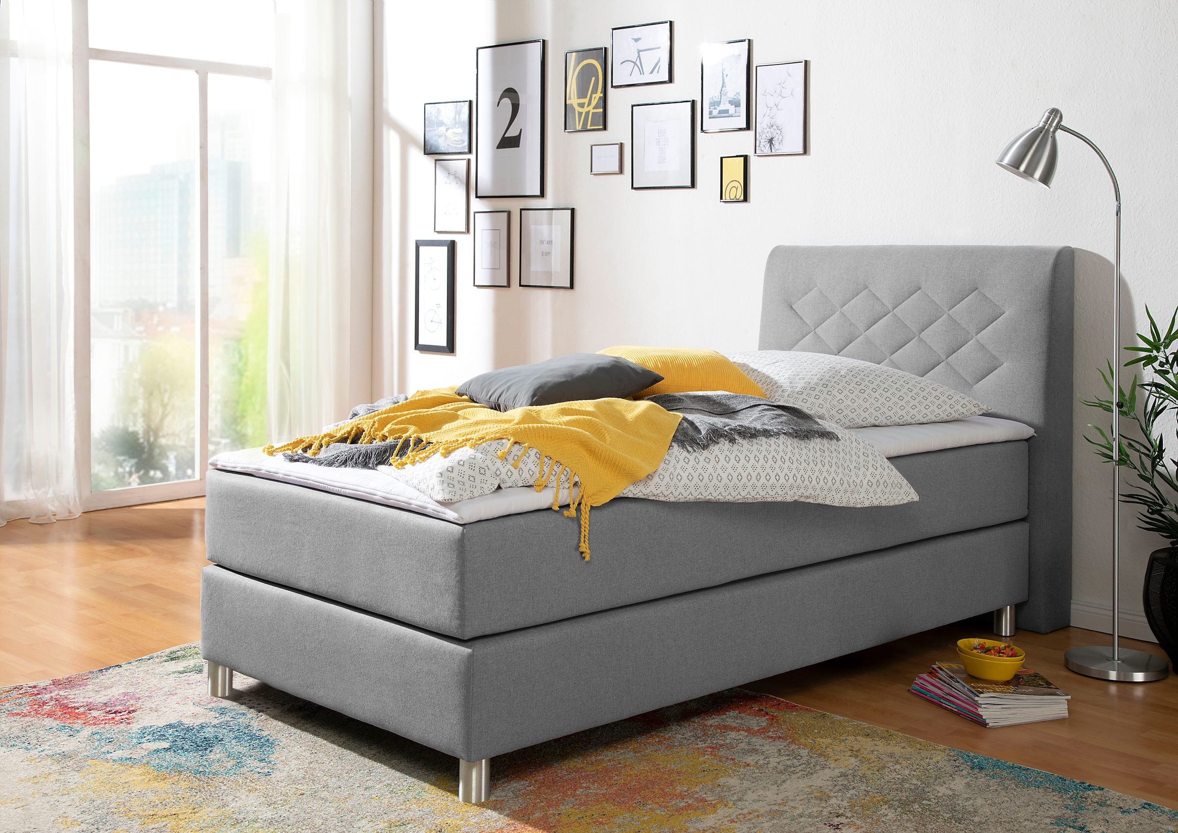 INOSIGN Boxspringbett "Parla", incl. Topper, 4 Farben in 4 Breiten, 2 Härte günstig online kaufen