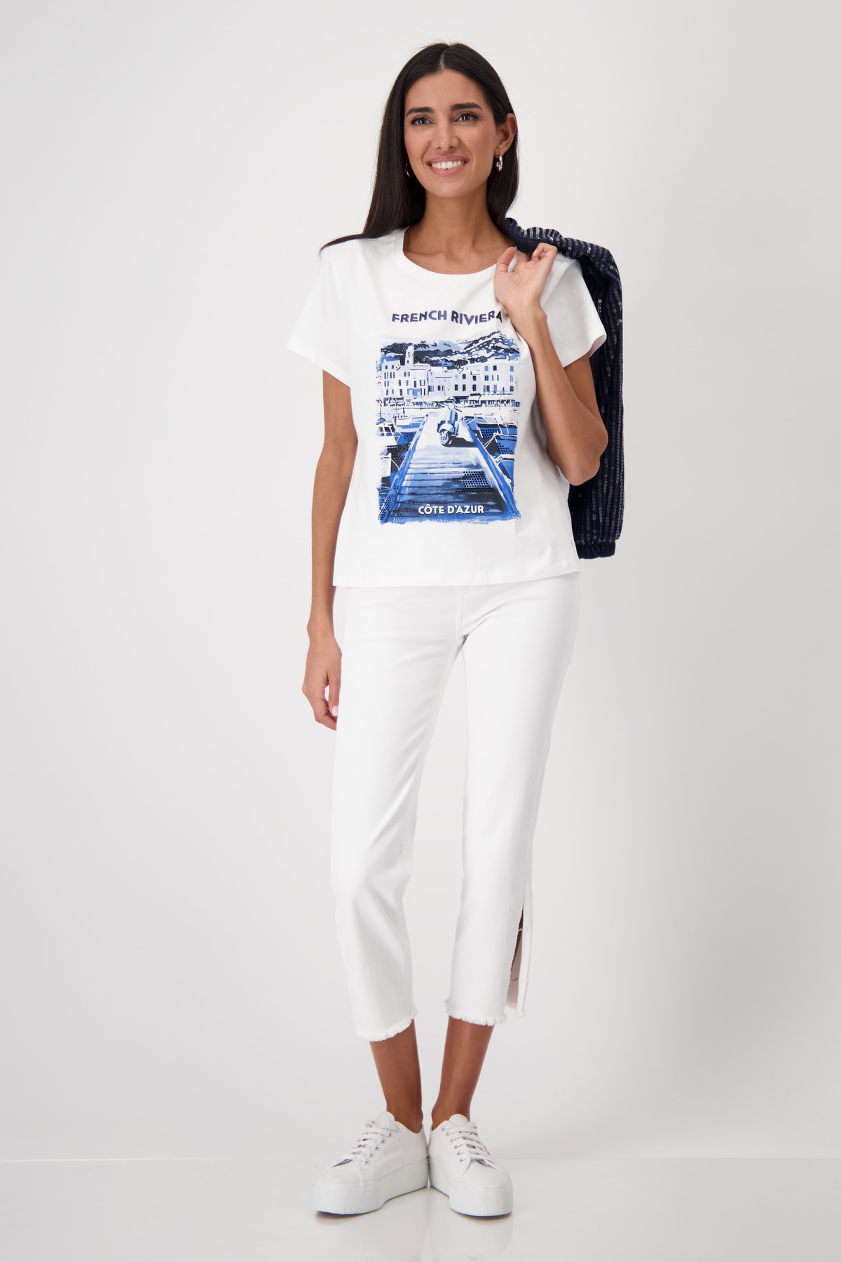 Monari T-Shirt »Shirt French Riviera«, Mit Rundhalsausschnitt