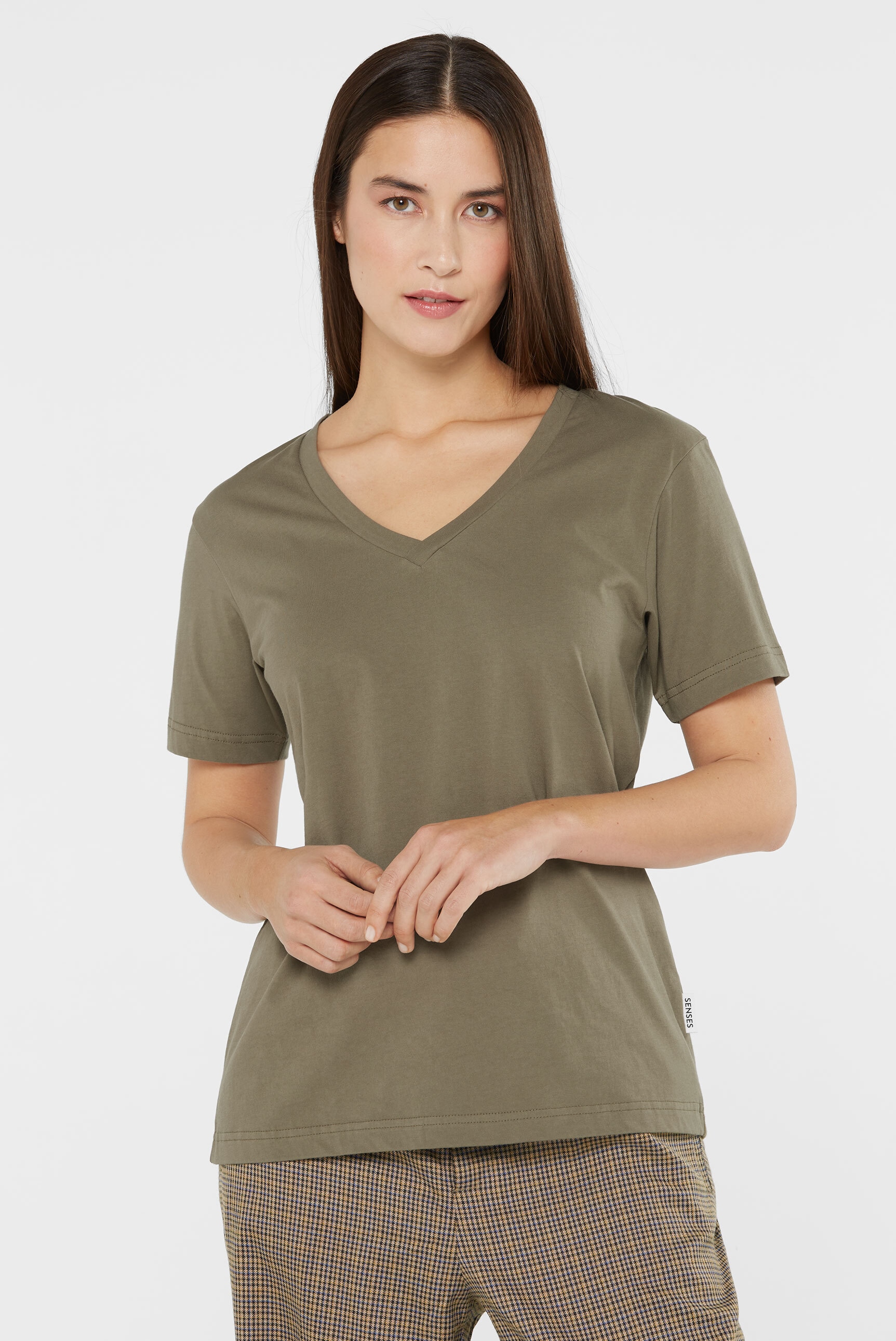 SENSES.THE LABEL V-Shirt, aus Baumwolle