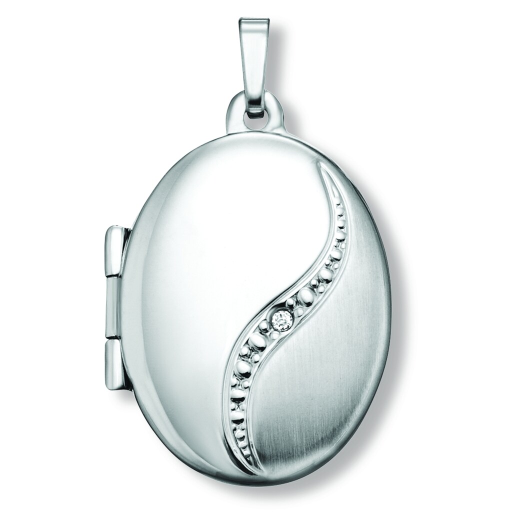 ONE ELEMENT Medallionanhänger »Medaillons oval aus 925 Silber und Zirkonia«, oval