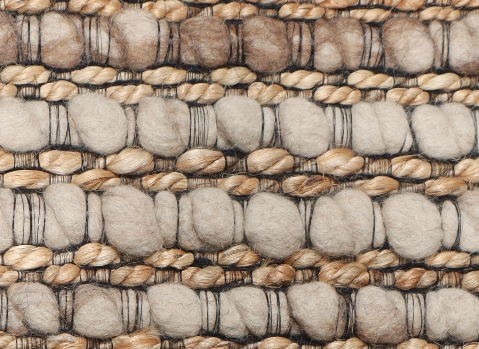 my home Wollteppich »Leevy, Wolle und Jute, handgewebt, Handweb Teppiche« rechteckig 25 mm Höhe schöne Streifenoptik, Wohnzimmer, Schlafzimmer, Esszimmer