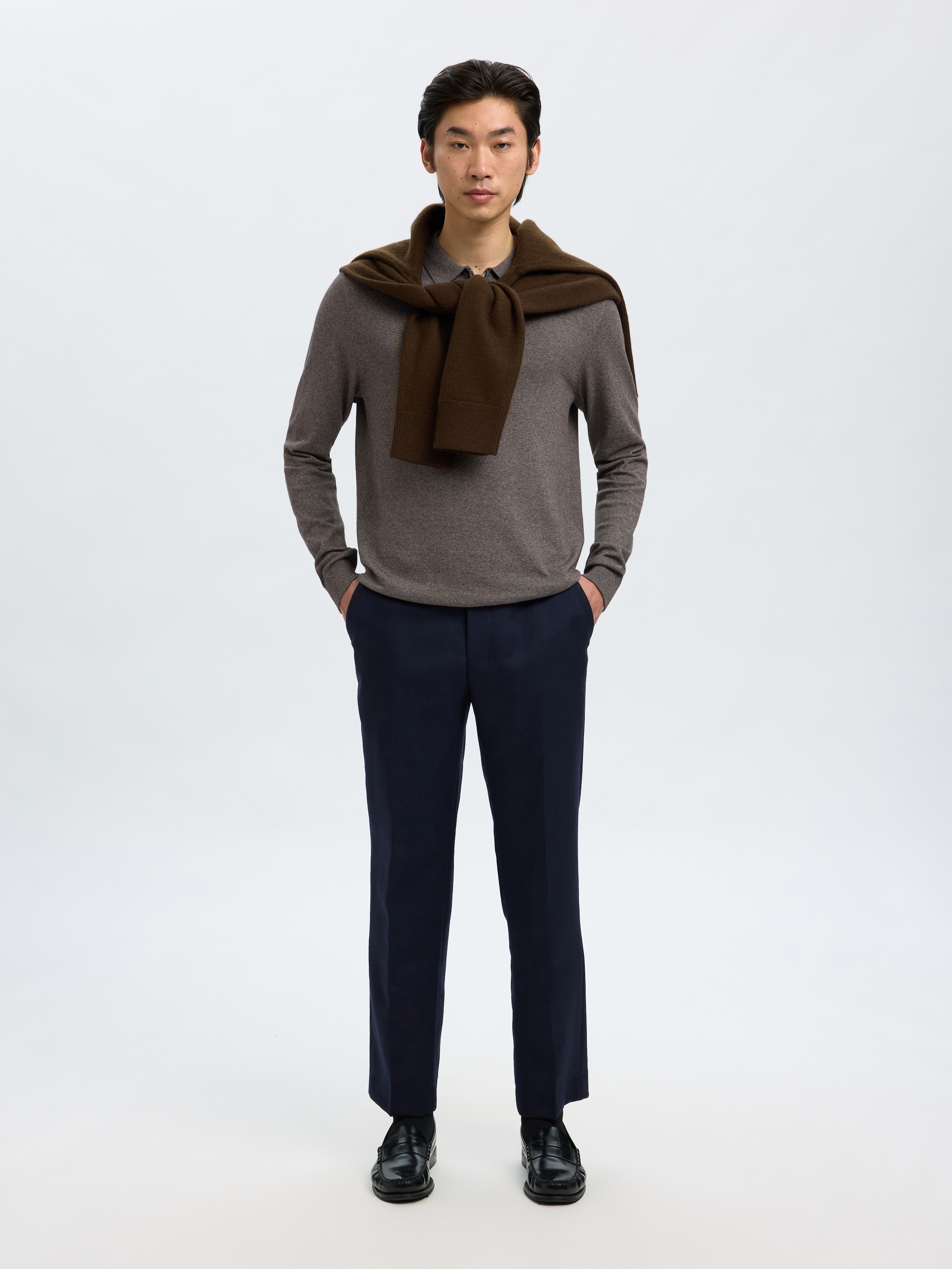 SELECTED HOMME Polokragenpullover »SLHBERG LS HALF ZIP POLO NOOS«