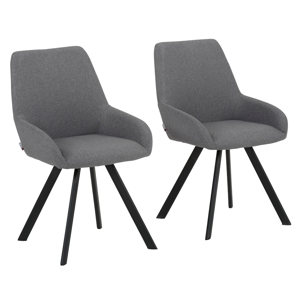 Wohnen Stühle & Sitzbänke my home Esszimmerstuhl »Sandra«, Webstoff, im 2er Set, mit schwarzen Metallbeinen, in verschiedenen Fa