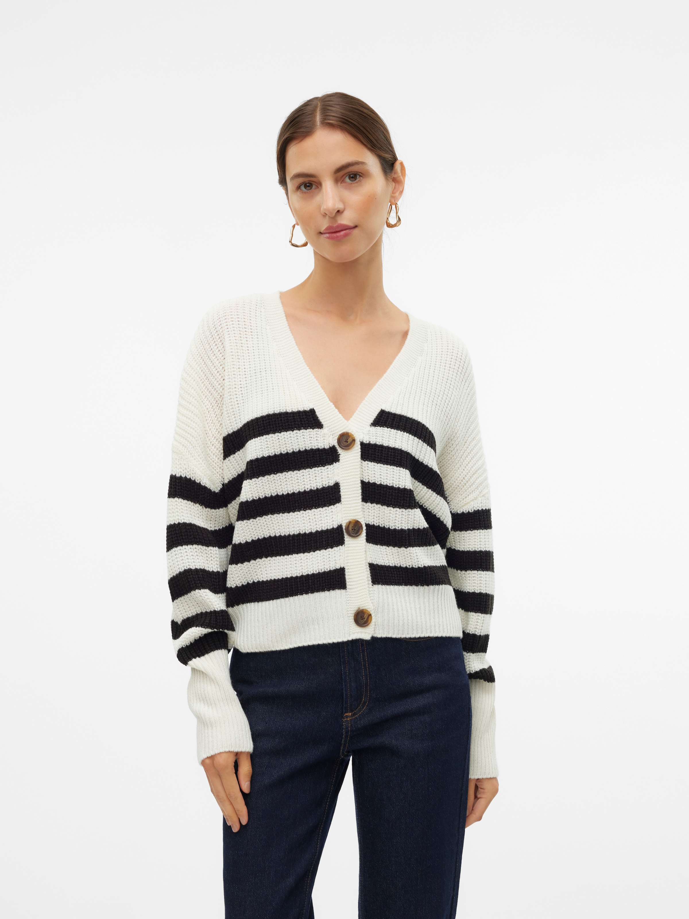 Vero Moda "VMLEA LS V-NECK CUFF CARDIGAN NOOS" Kunstfaser, regular fit