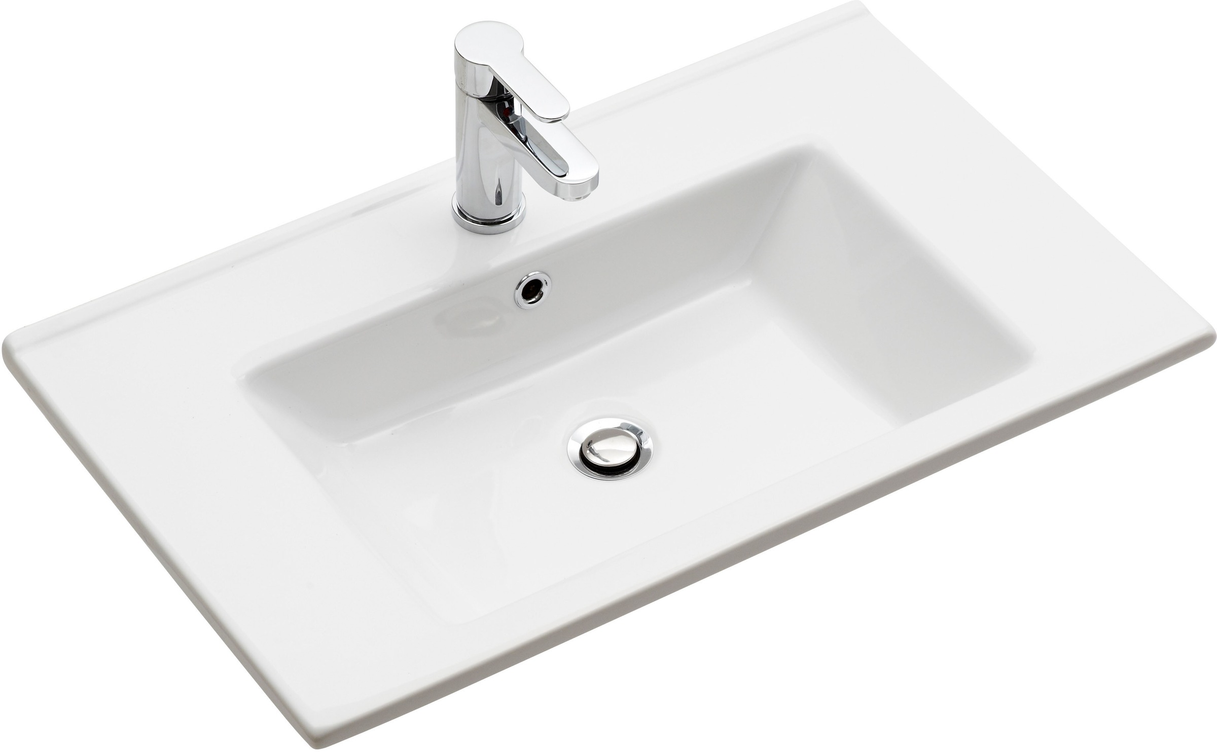 Saphir Badmöbel-Set »Quickset 5-teilig, Keramik-Waschtisch und LED-Spiegelschrank«, (7 St.), Midischrank, Unterschrank, Hängeschrank, inkl. Türdämpfer, 7 Türen