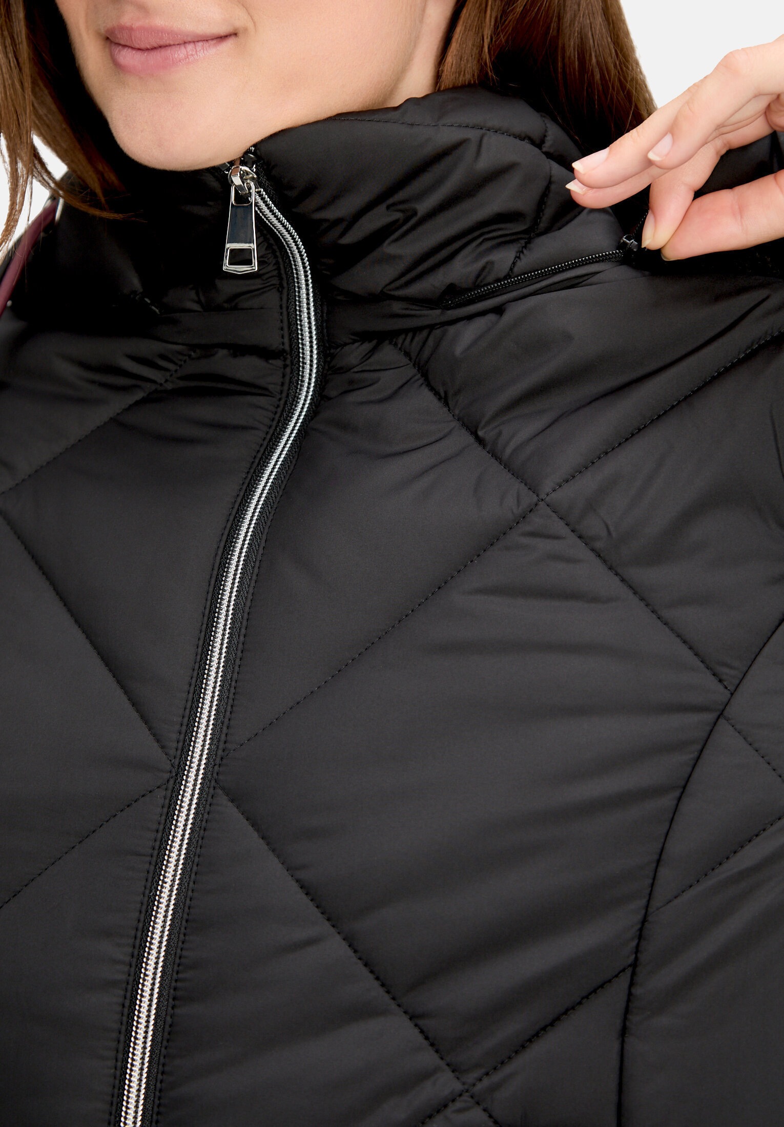 Cartoon Steppjacke »Damen mit Plüsch« mit Kapuze