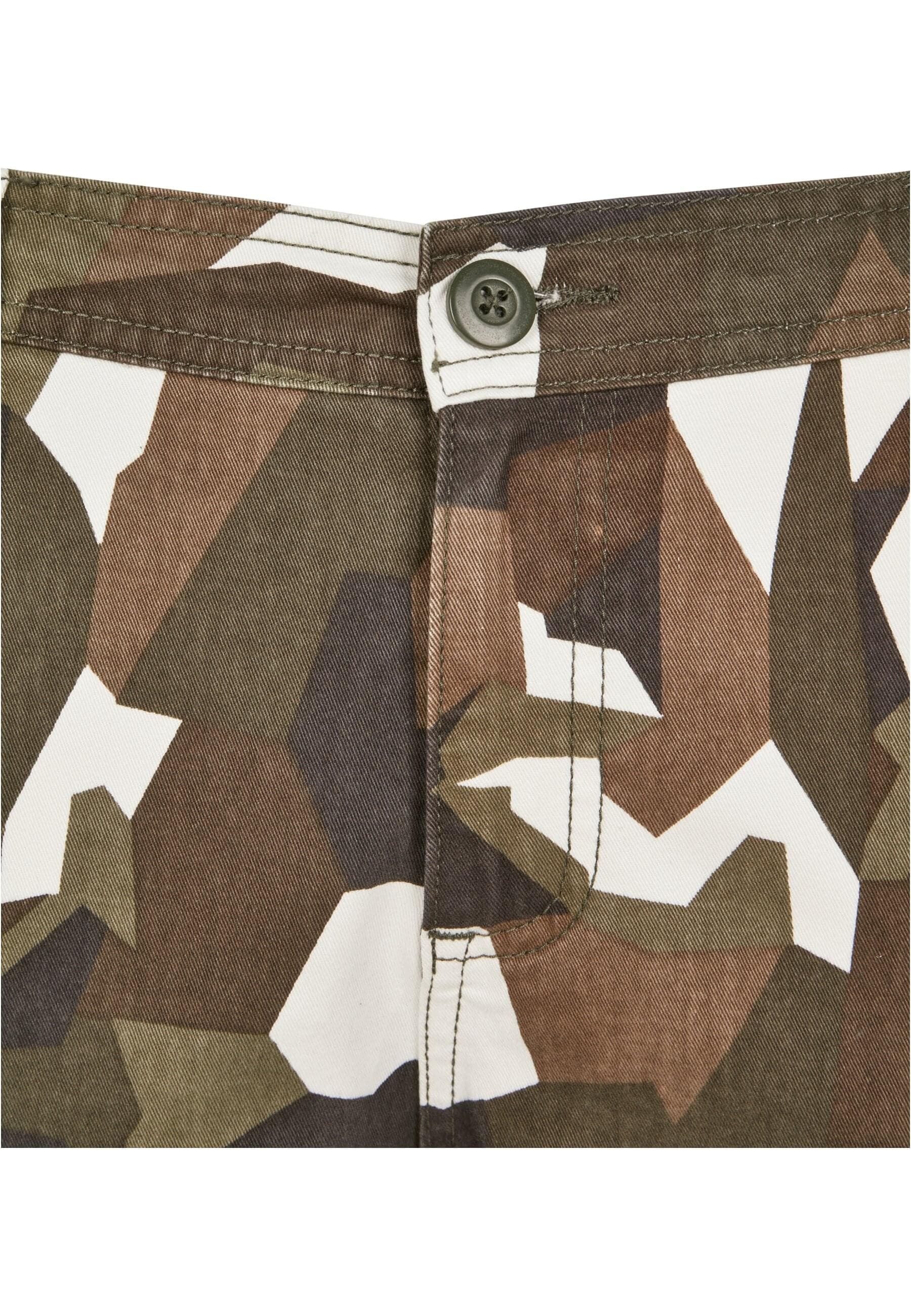 URBAN CLASSICS Stoffhose »Urban Classics Herren Geometric Camo Stretch Twill Cargo Shorts«, (1 tlg.)