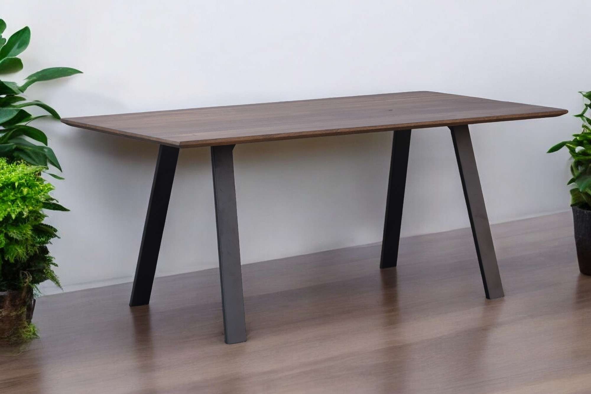 Thumbnail - OTTO home Esstisch "Reidigen Küchentisch, A-Form Metallgestell, Wildeiche massiv geölt" Baum Kante oder Schweizer Kante,...