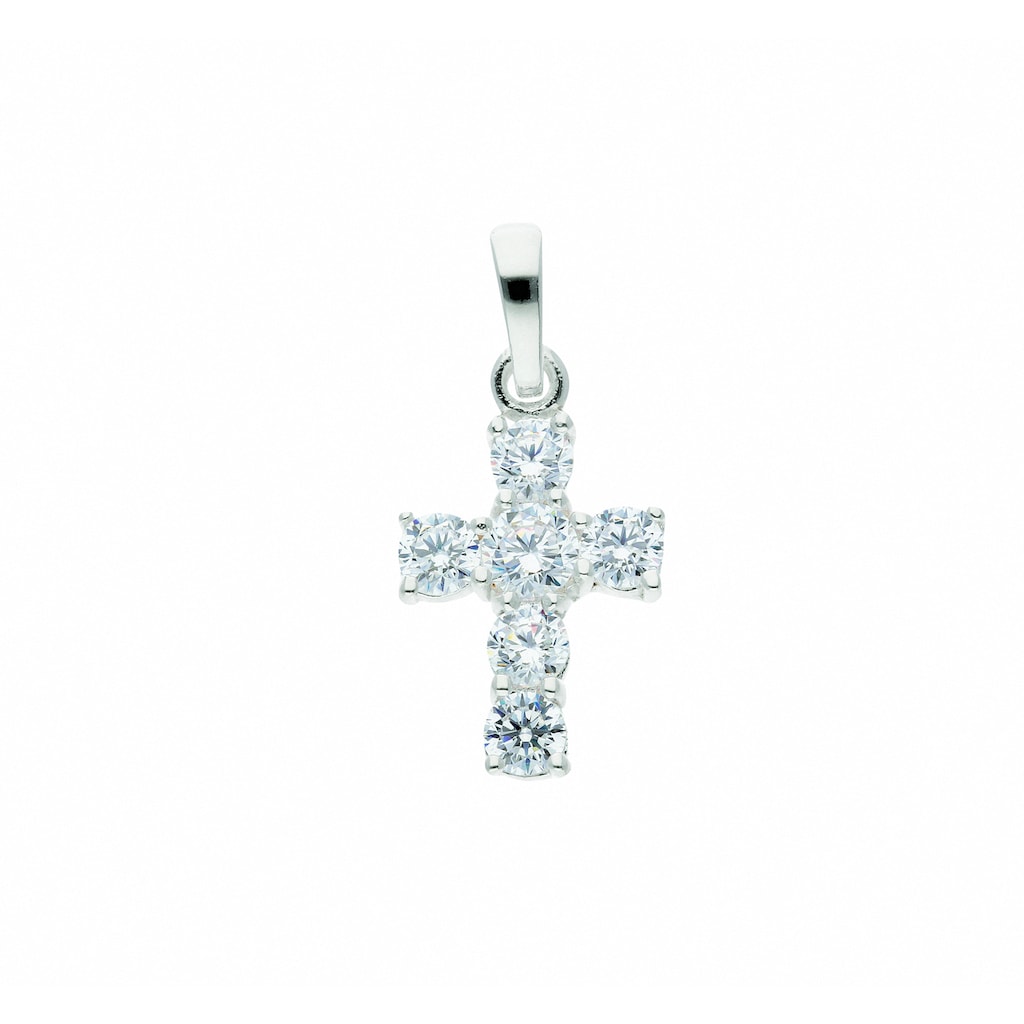 Adelia´s Kettenanhänger »925 Silber Kreuz Anhänger mit Zirkonia« mit  Zirkonia Silberschmuck für Damen & Herren