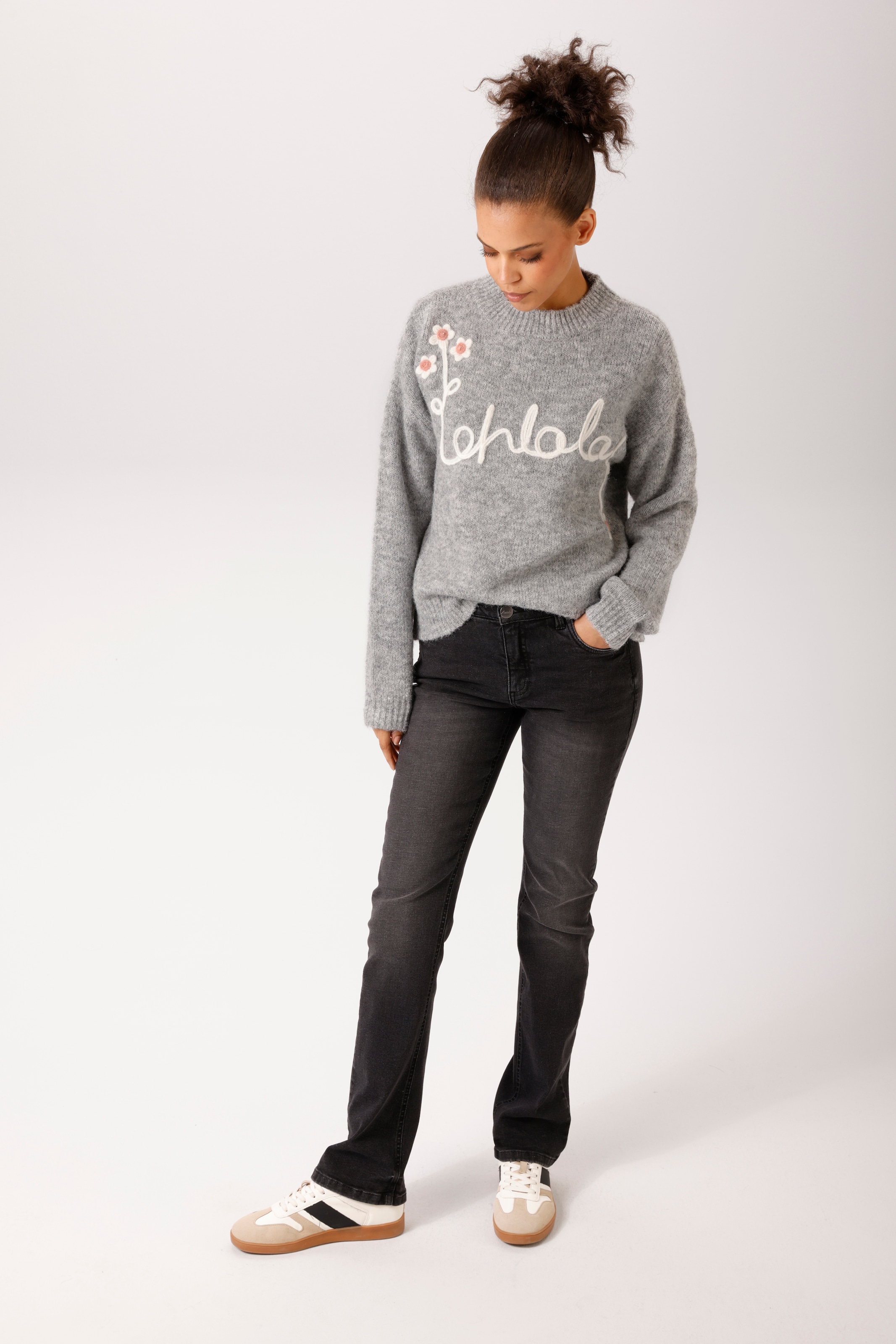 Aniston CASUAL Strickpullover mit Kordel-Applikationen - NEUE KOLLEKTION