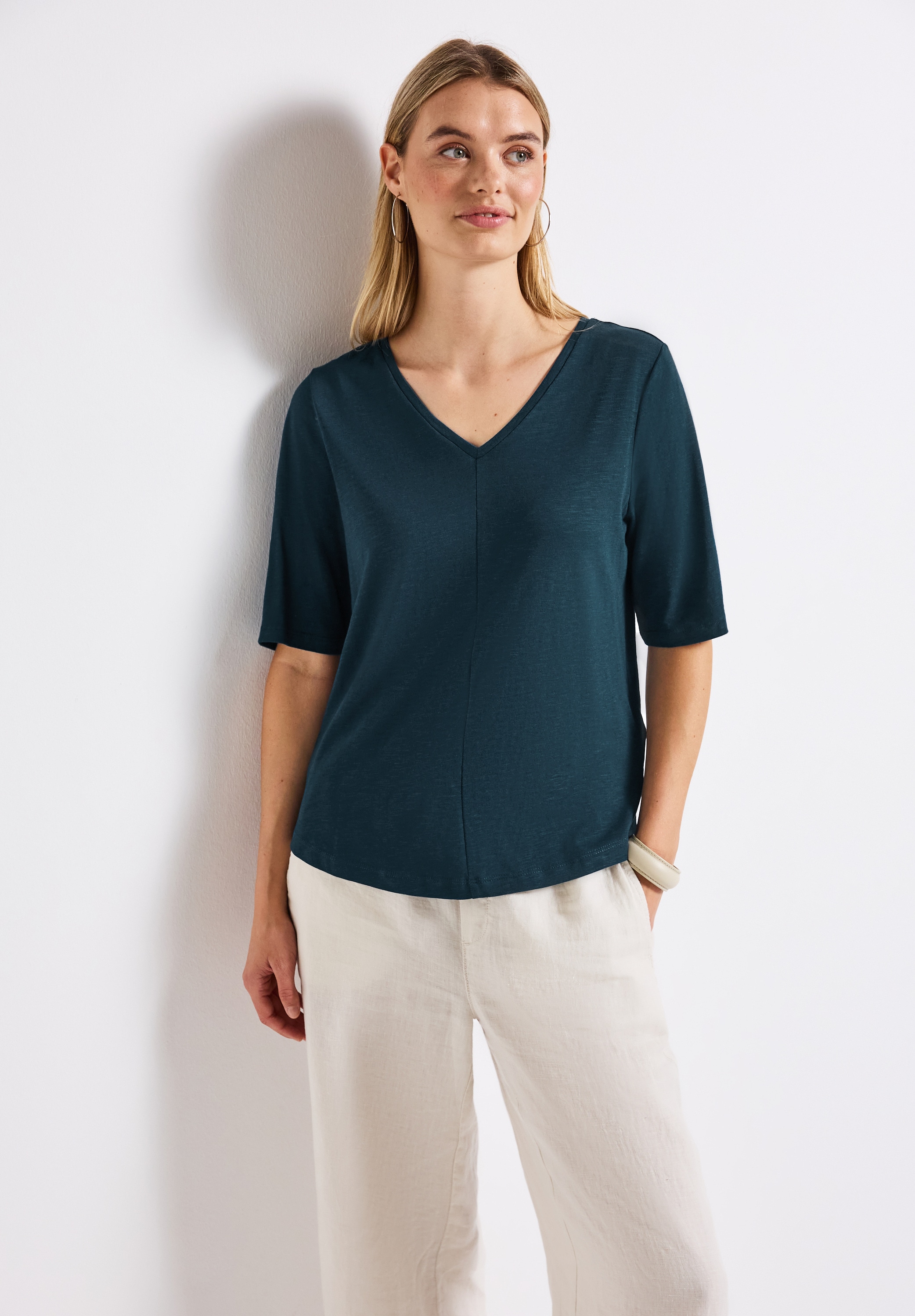 STREET ONE T-Shirt "Style GERDA", mit V-Ausschnitt günstig online kaufen