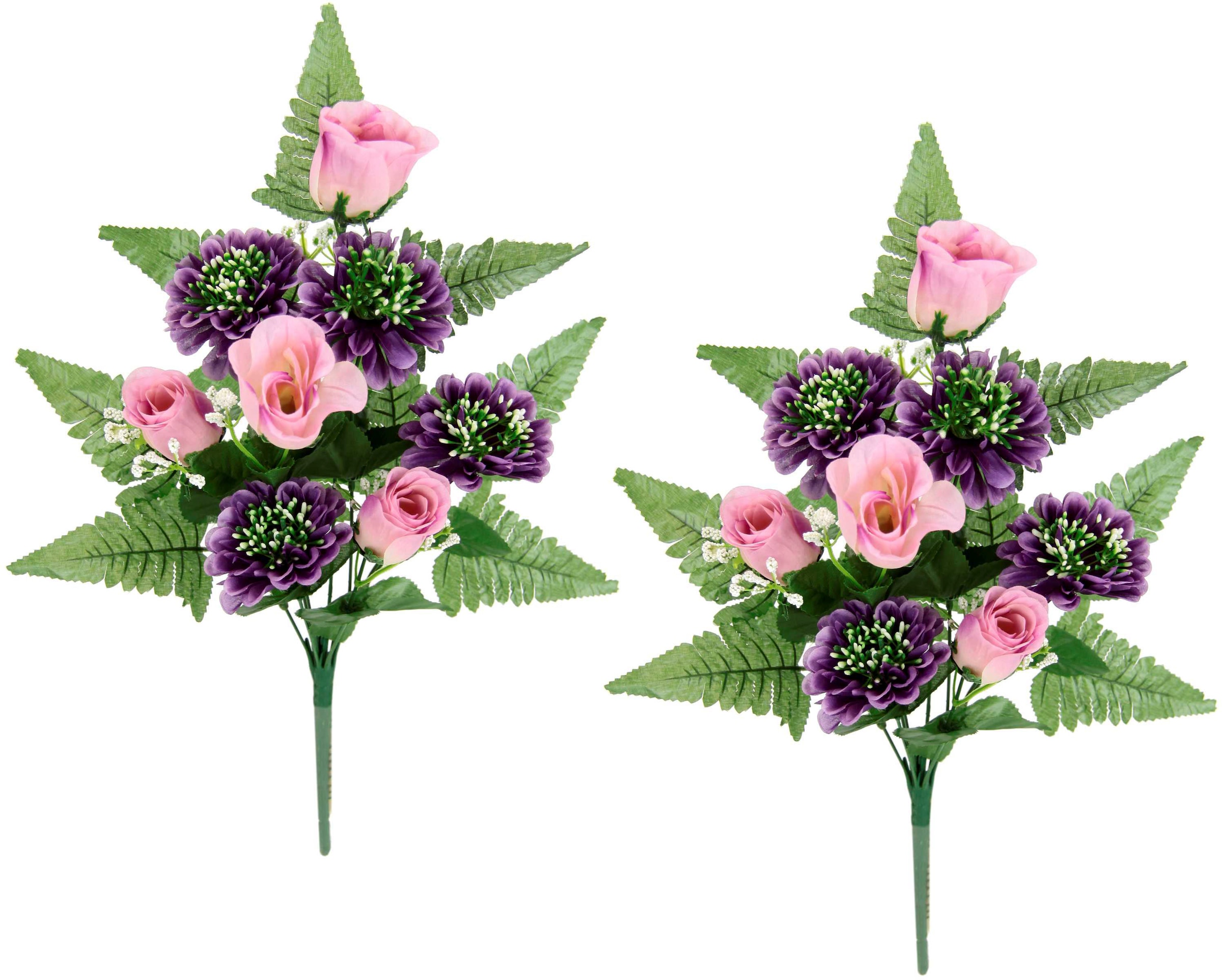 Kunstblume »Bouquet Rosen und Gerbera zum Legen«, 2er Set Kunstblumenstrauß