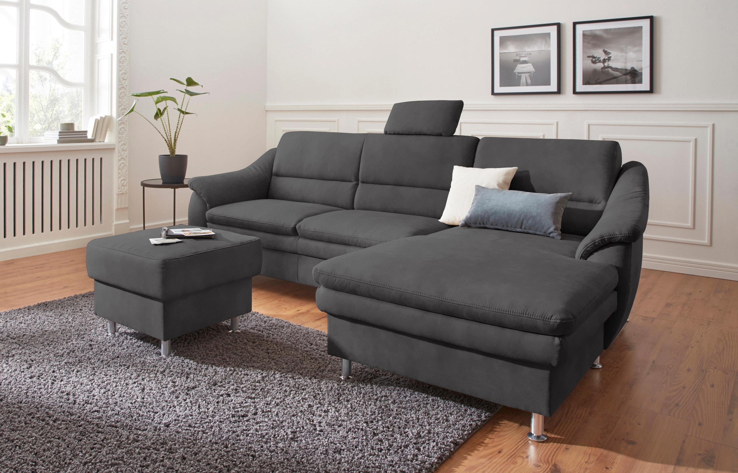 sit&more Ecksofa »Cardoso L-Form«, mit Federkern, wahlweise mit Bettfunktion