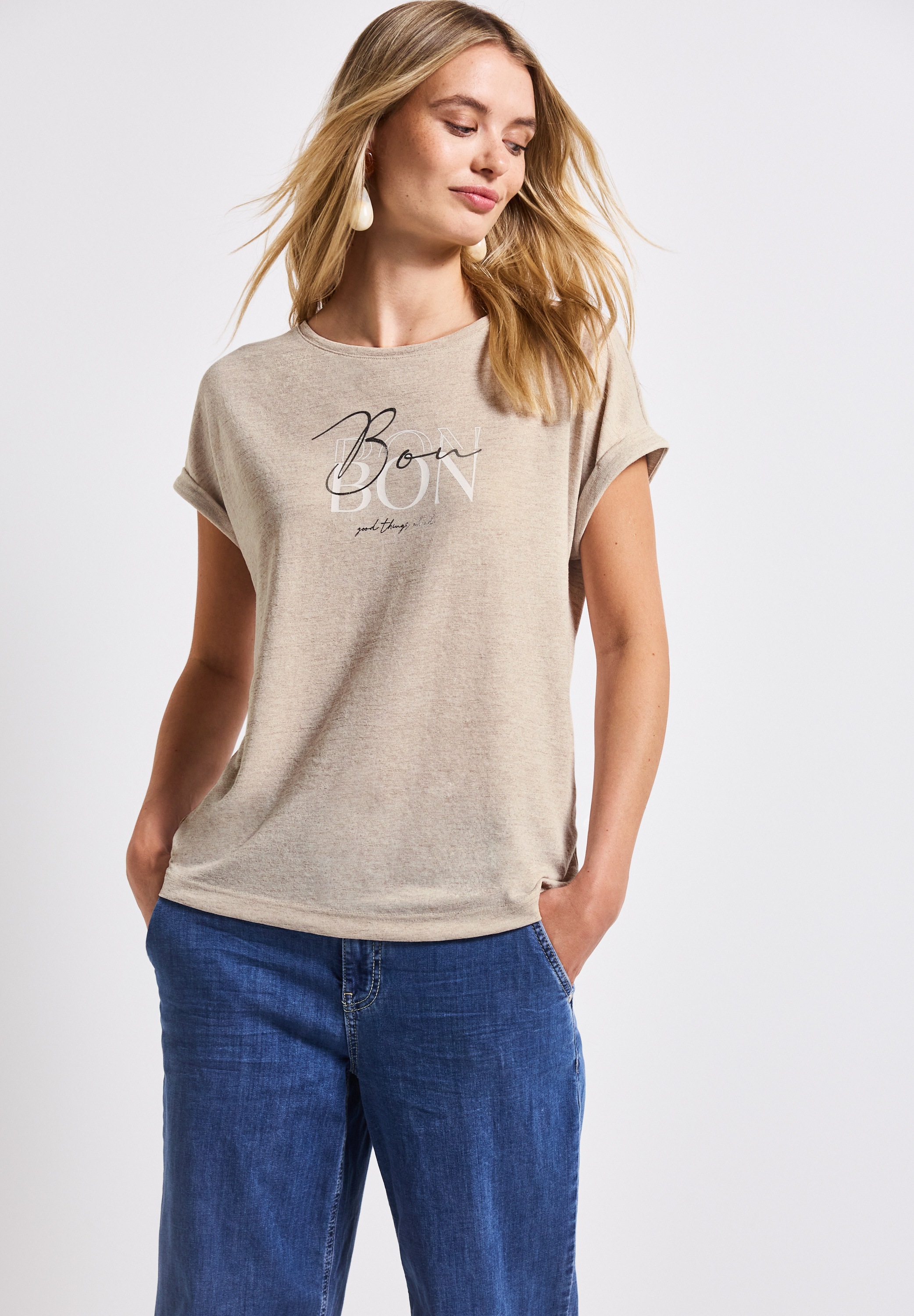 STREET ONE Print-Shirt aus softem Materialmix günstig online kaufen