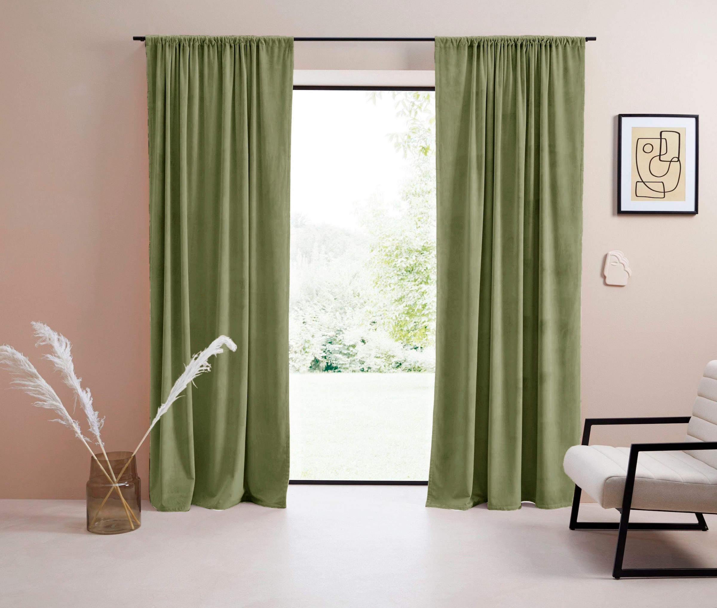 LeGer Home by Lena Gercke Vorhang "Samt Ladina" Stangendurchzug 1 Stk. tlg. günstig online kaufen