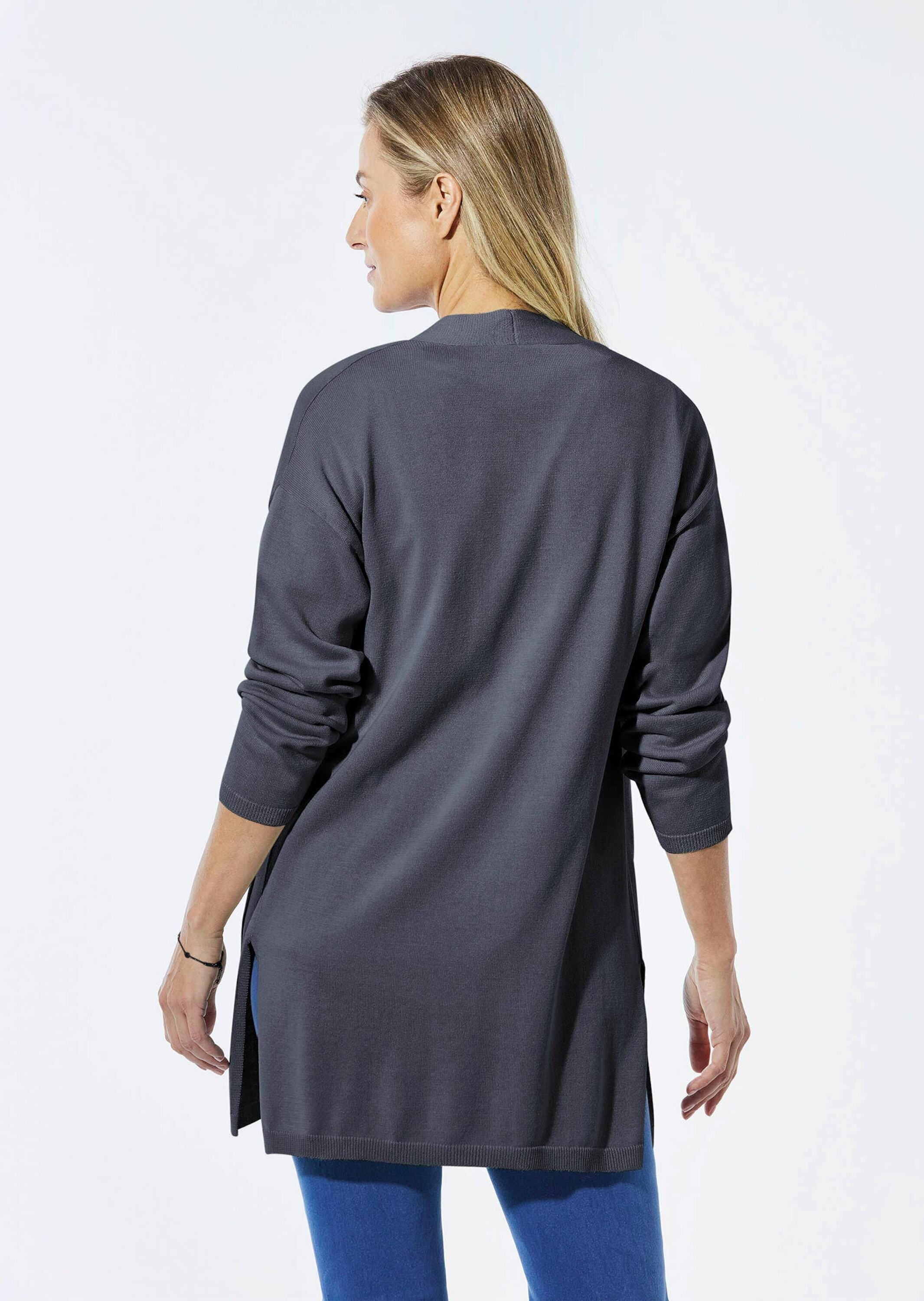 GOLDNER Strickjacke »Longstrickjacke mit aufgesetzten Taschen«