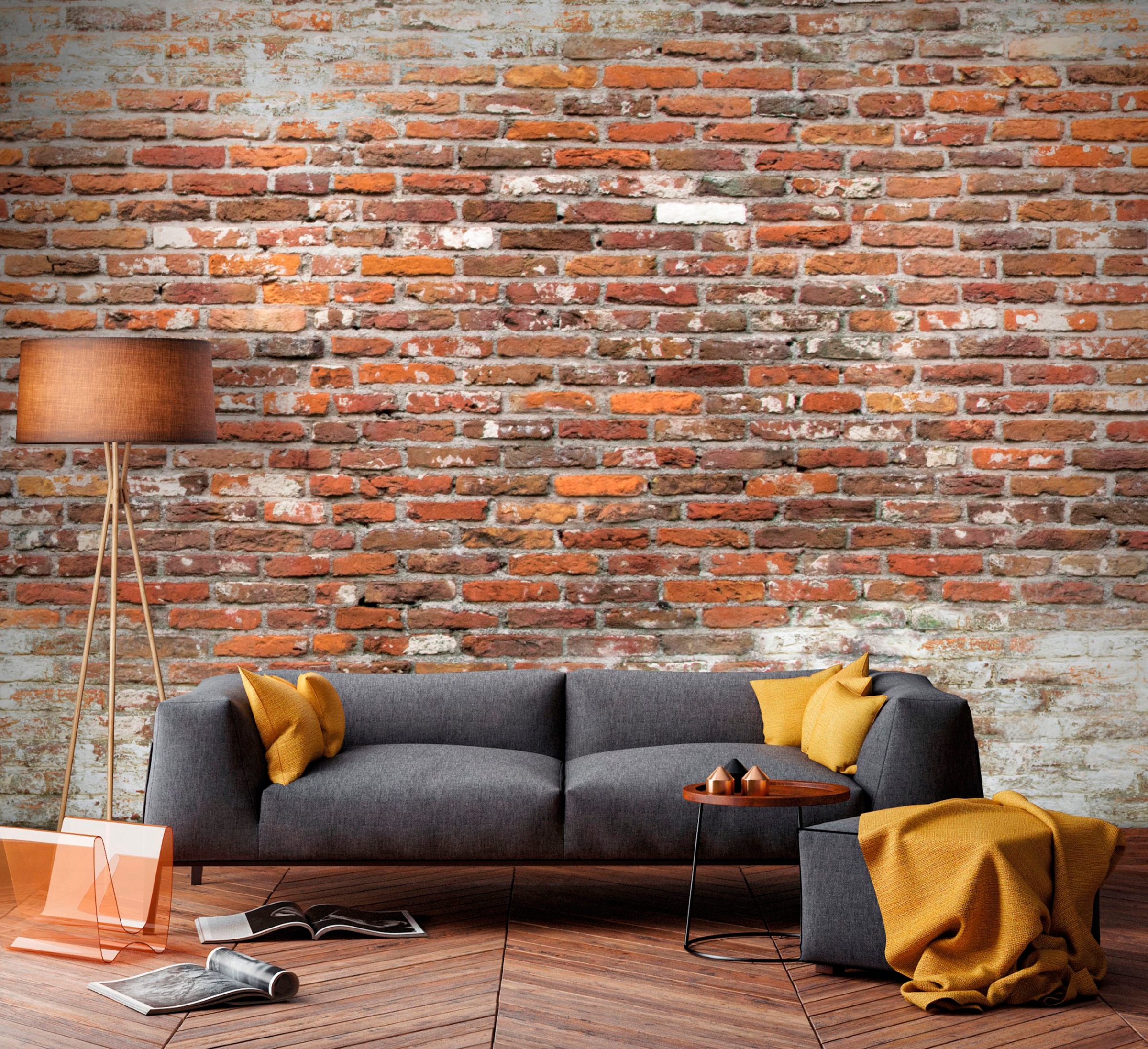 Art for the home Fototapete »Brick wall 2«, 300 cm Länge