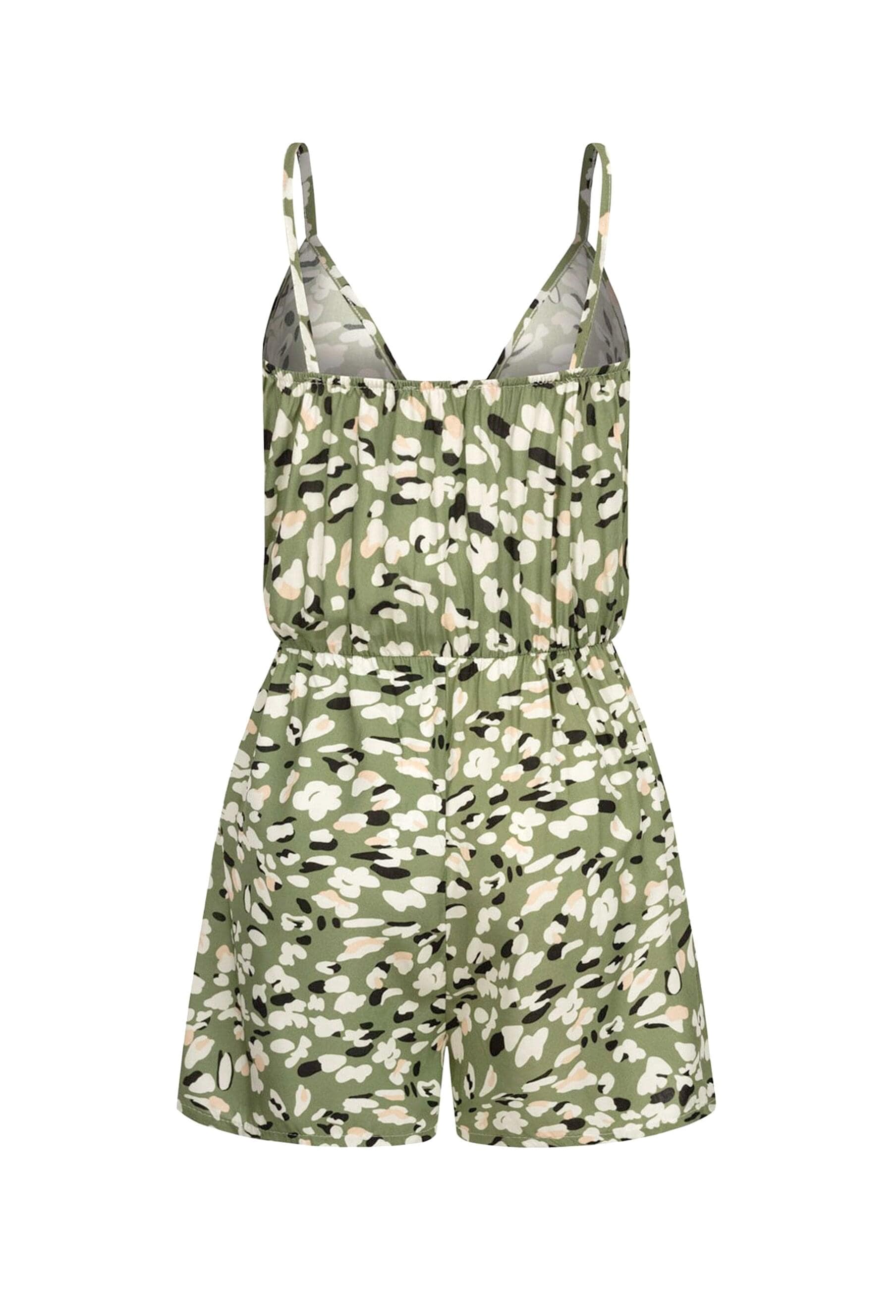 CLOUD 5IVE Jumpsuit »CLOUD 5IVE Viskose Jumpsuit mit Animal Print und Wickeloptik« 1 Stk. tlg.