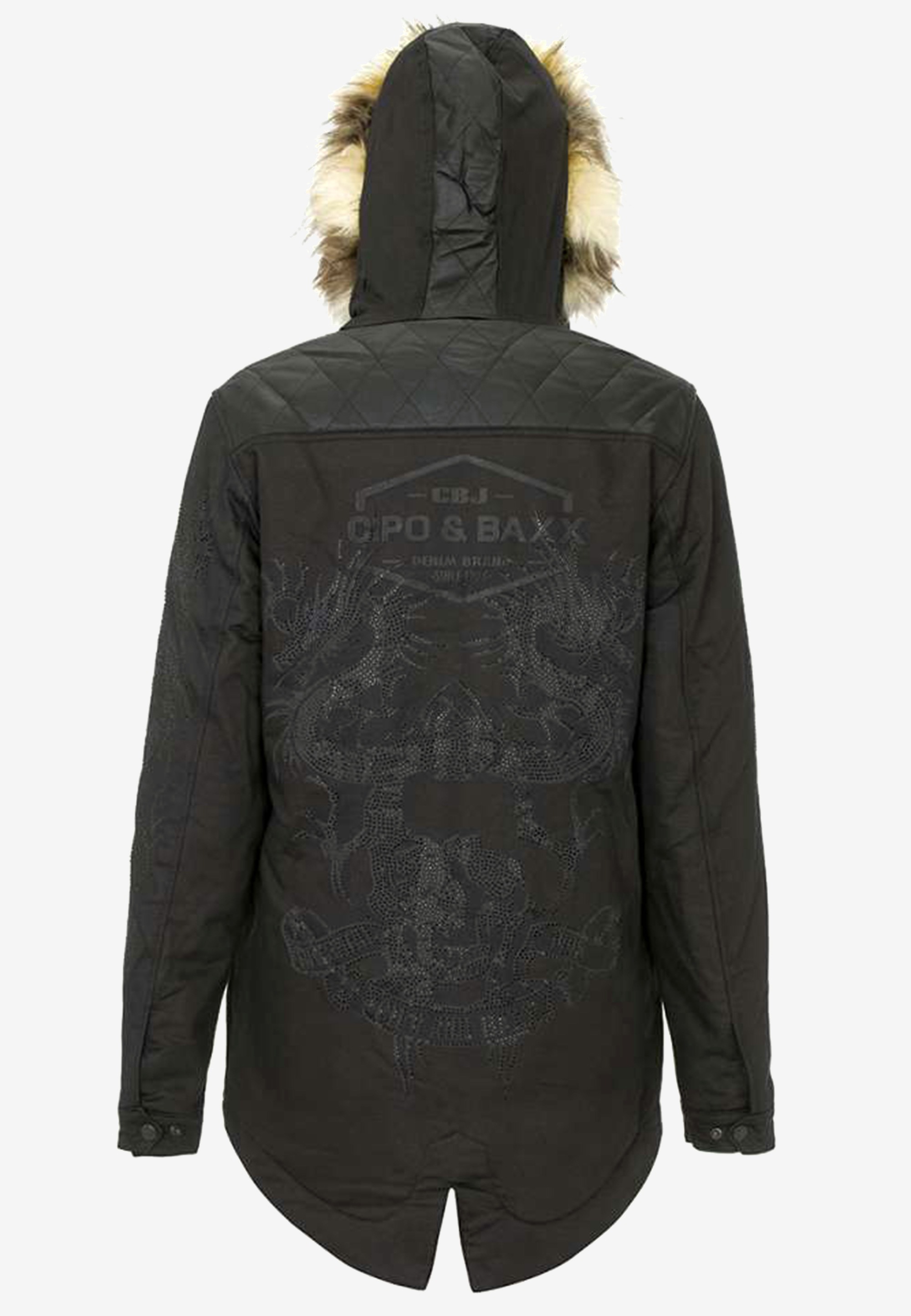 Cipo & Baxx Winterjacke, mit Kapuze und Stickereien