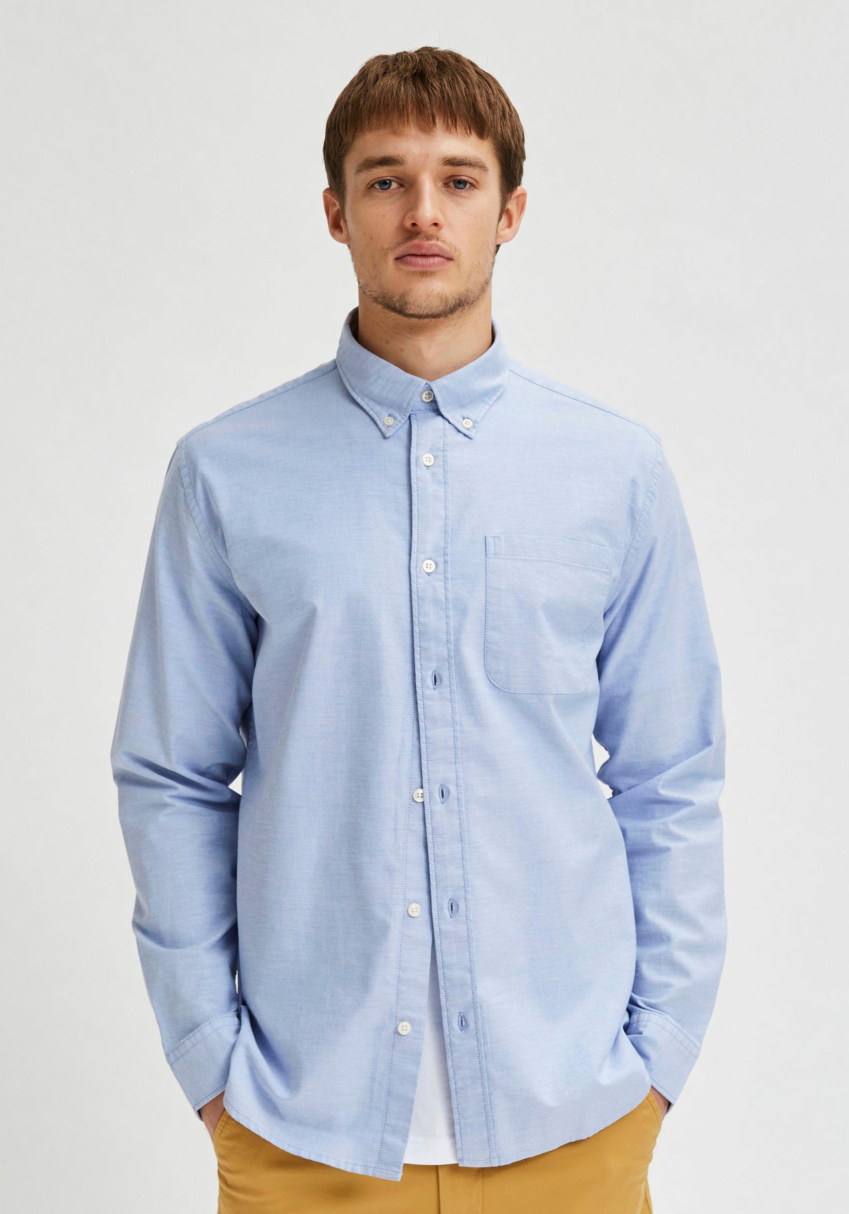 SELECTED Langarmhemd "SLHREGRICK-OX SHIRT LS NOOS" mit Brusttasche günstig online kaufen