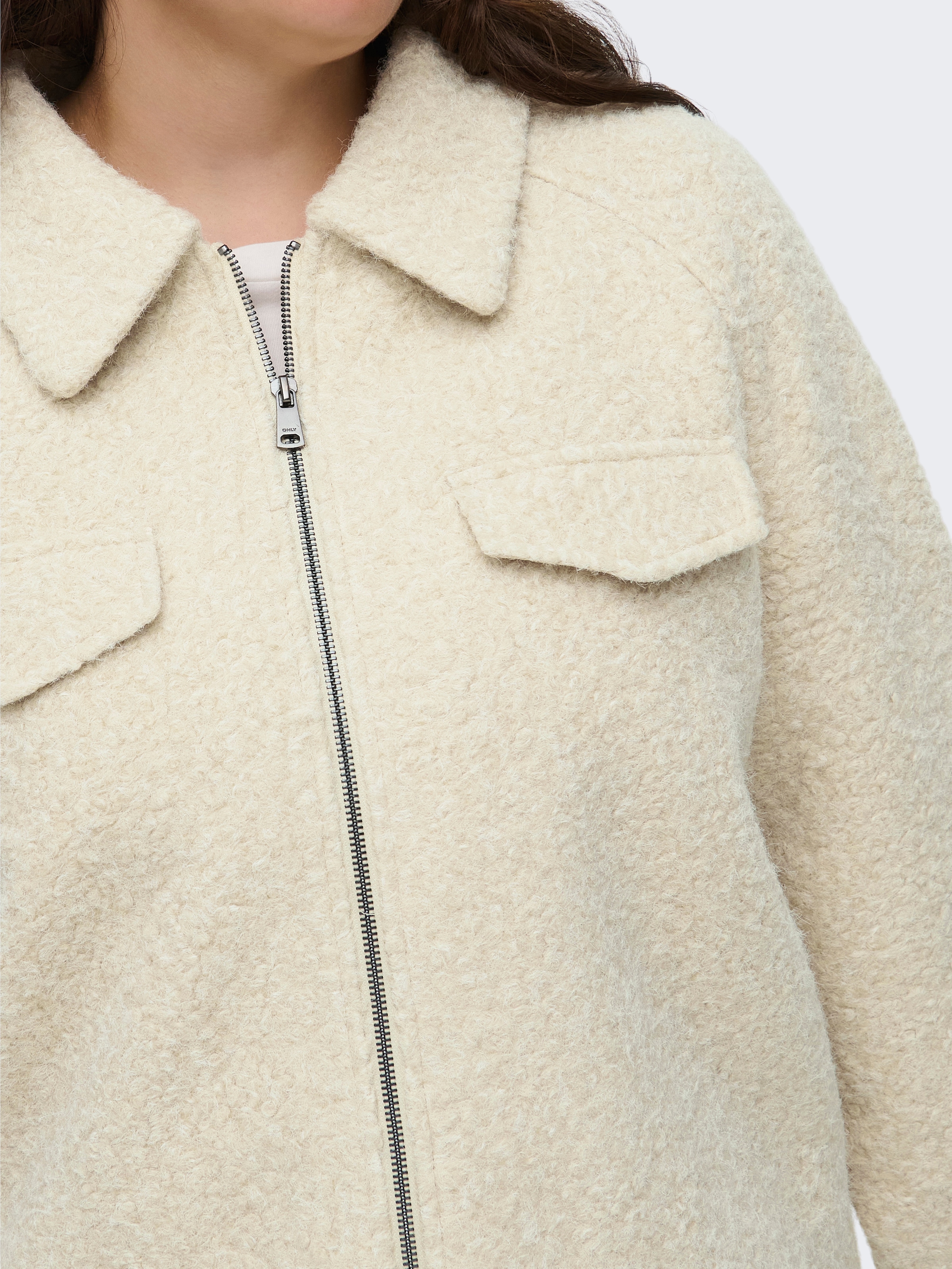 ONLY CARMAKOMA Fleecejacke »CARMALO SHORT BOUCLE JACKET OTW NOOS«, ohne Kapuze