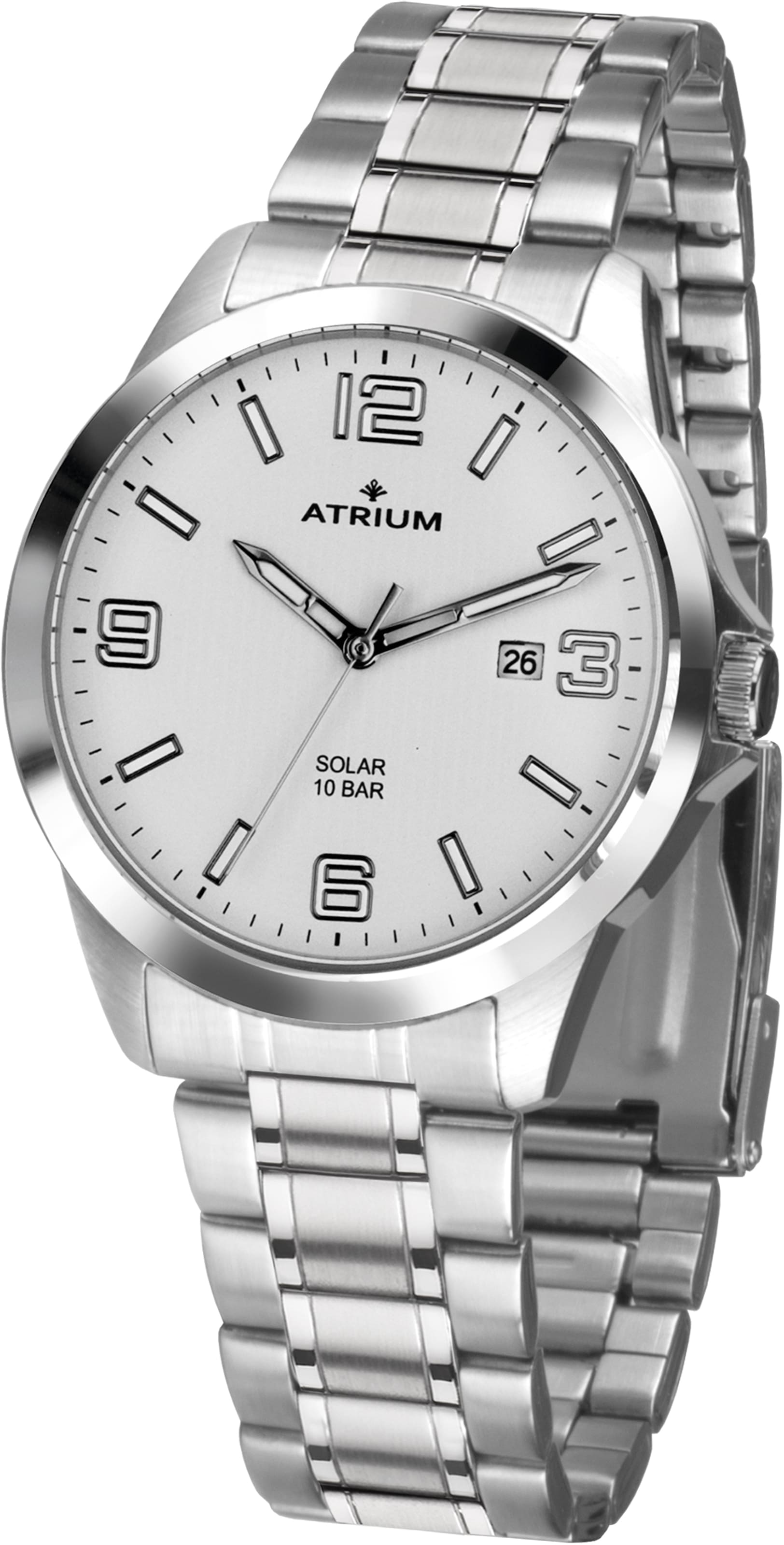 Atrium Solaruhr »A32-30«, Armbanduhr, Herrenuhr, Datum Leuchtzeiger