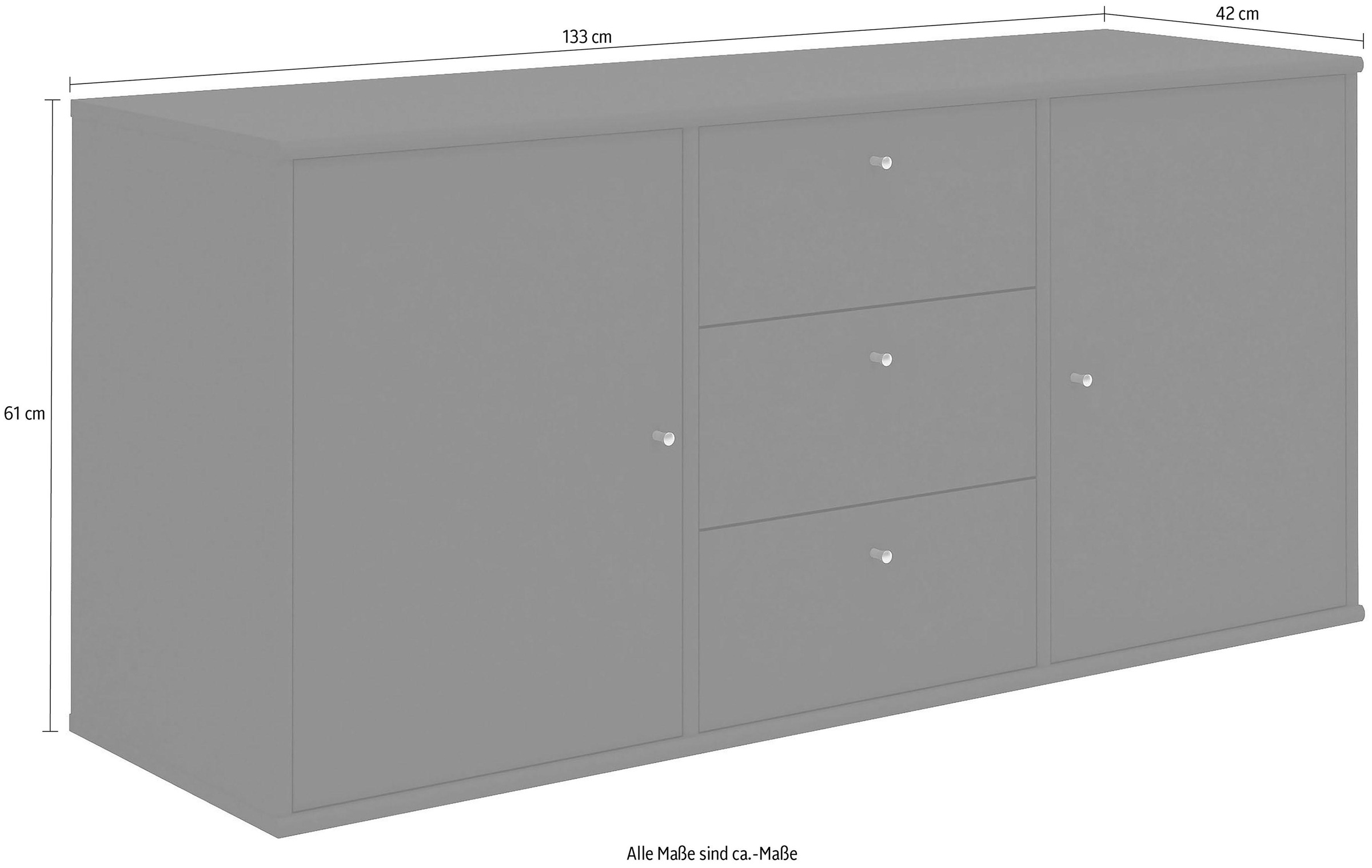Hammel Furniture Sideboard »Mistral, Hochwertig Schrank, hängend/stehend montierbar«, mit Türen und Schubladen, B: 133 cm, anpassungsbar Designmöbel