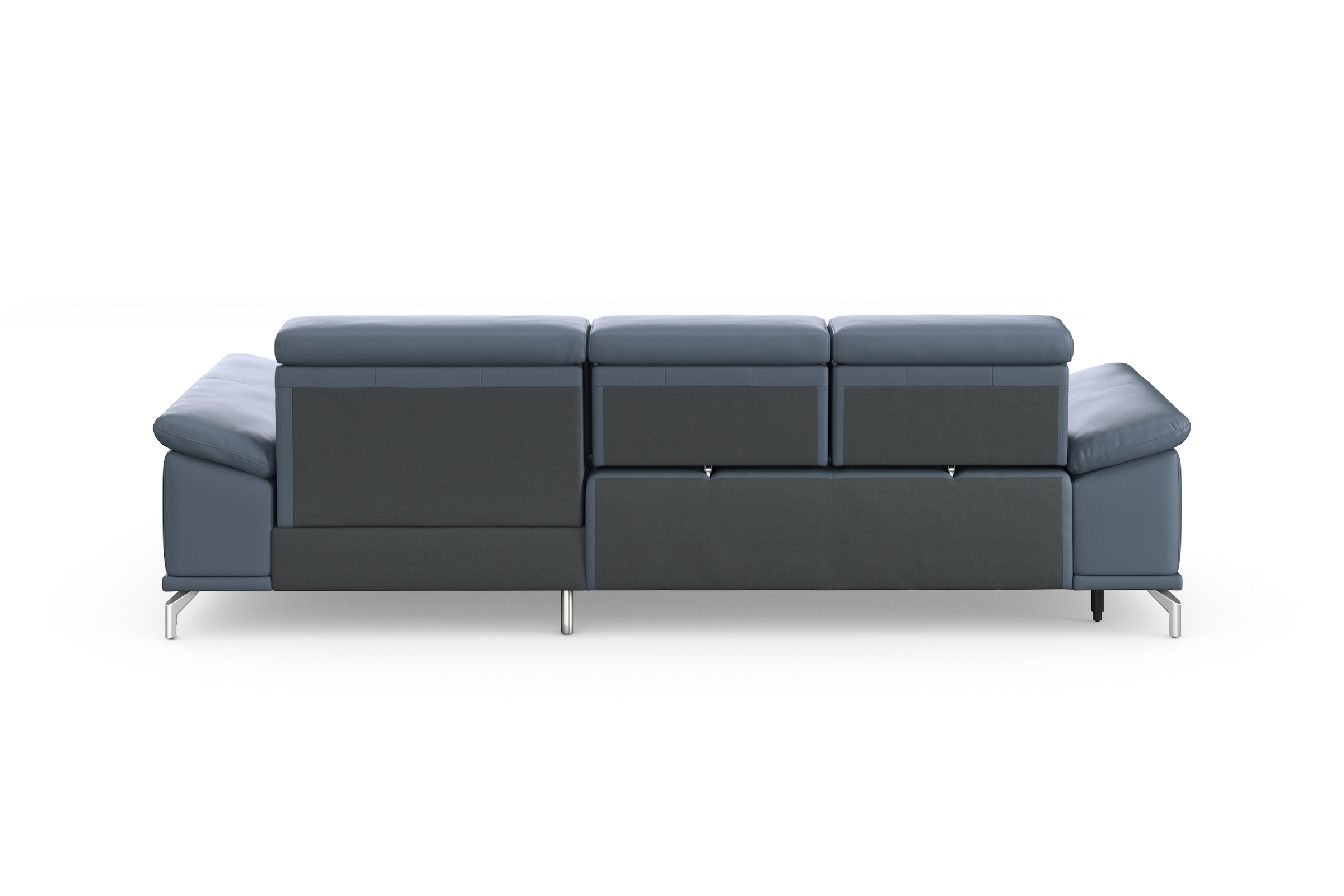 sit&more Ecksofa »Cabrio L-Form, mit Sitztiefenverstellung, Arm- und Kopfteilverstellung«, 2 Nierenkissen, Federkern, optional Bettfunktion und Stauraum