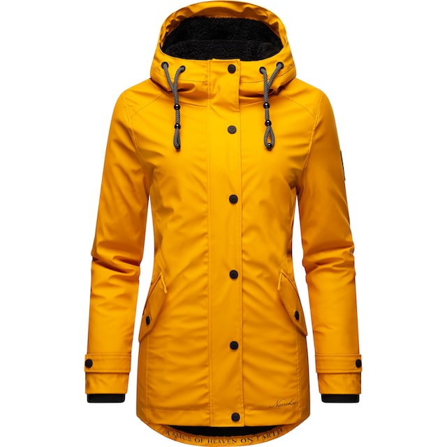 Navahoo Regenjacke »Lindraa«, mit Kapuze, stylische wasserdichte  Outdoorjacke mit Teddyfell bestellen | BAUR