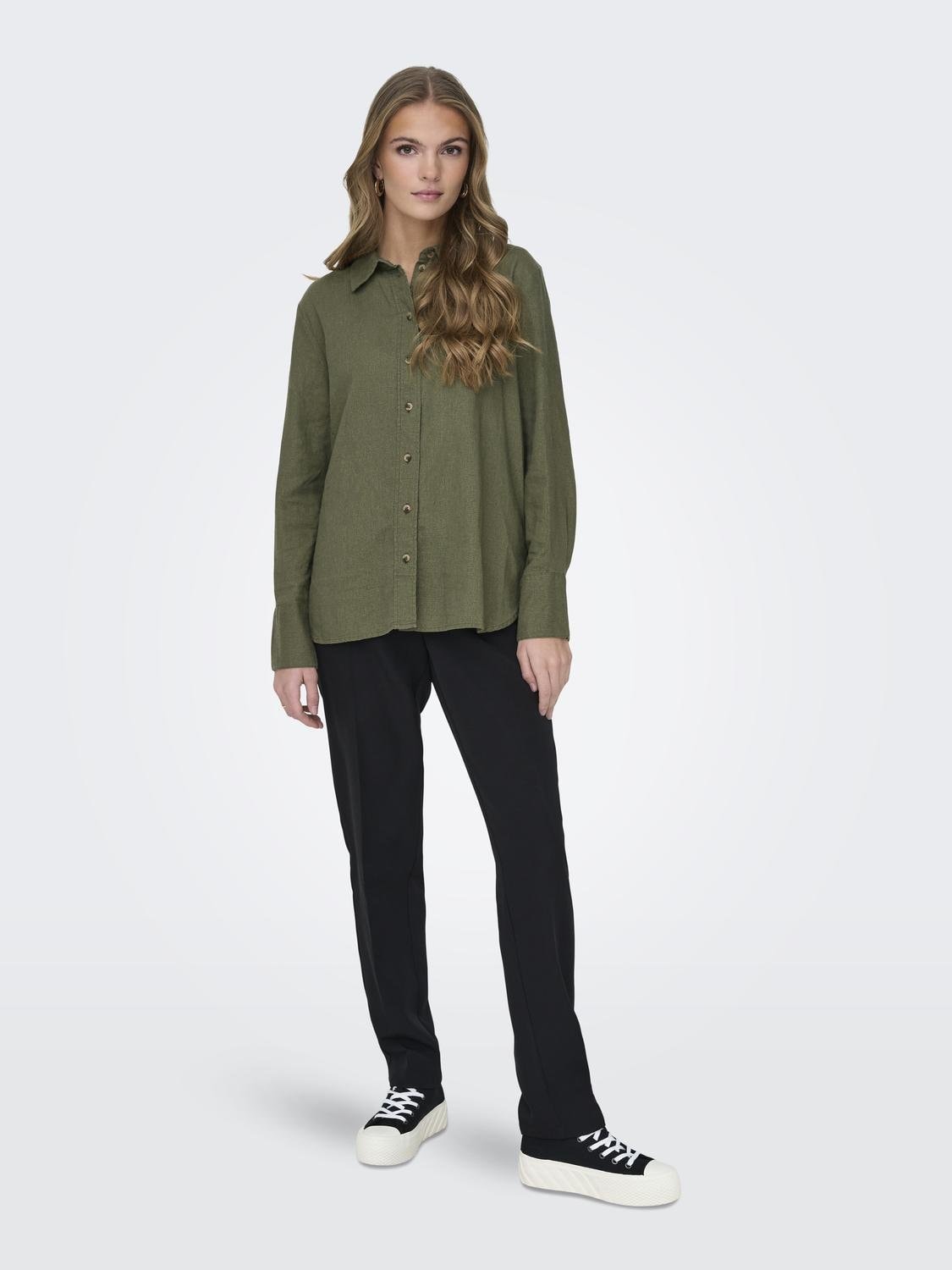 JDY Hemdbluse »JDYSAY L/S LINEN LOOSE SHIRT WVN NOOS«