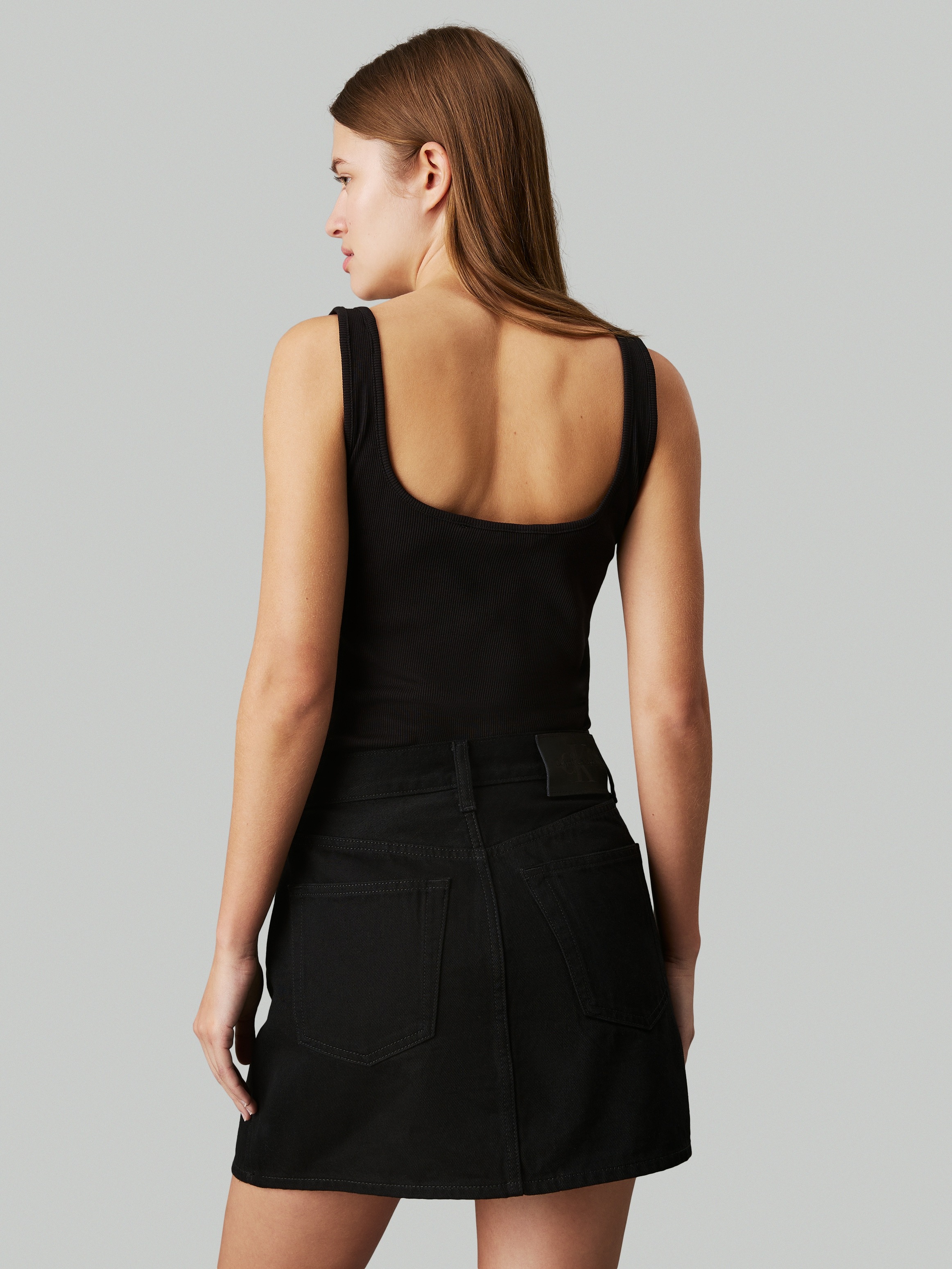 Thumbnail - Calvin Klein Jeans Tanktop "CK RIB TANK TOP" mit eckigem Ausschnitt