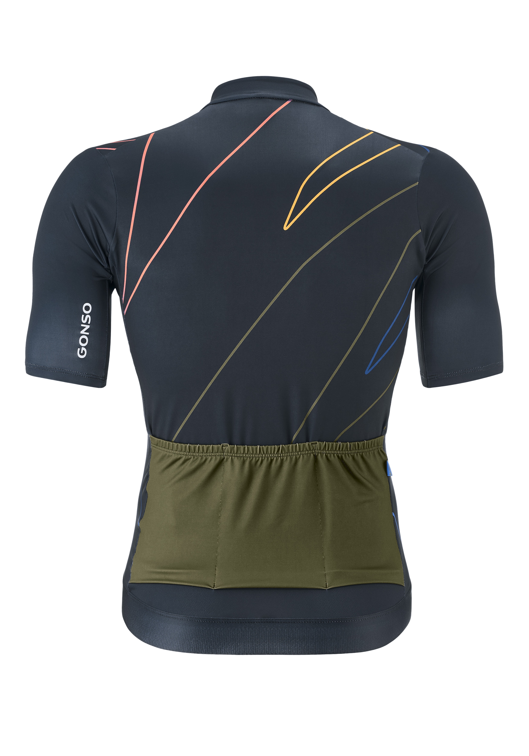 Gonso Radtrikot »Road Jersey Print M«, Herren Fahrradtrikot kurzarm, Full-Zip Trikot, Rückentasche, Slim Fit