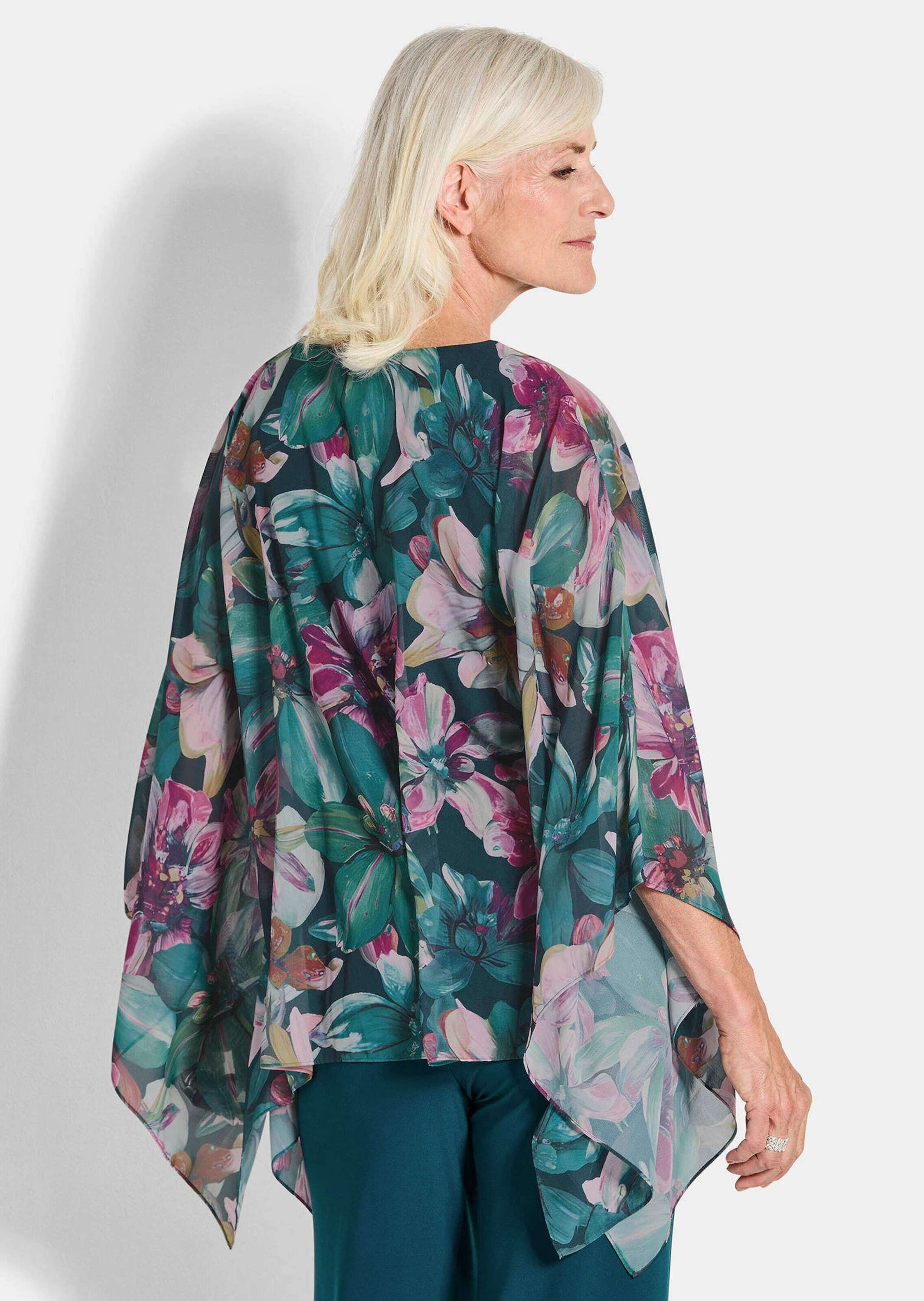 GOLDNER Tunika »Kurzgröße Blusenshirt mit Überwurf aus Chiffon«