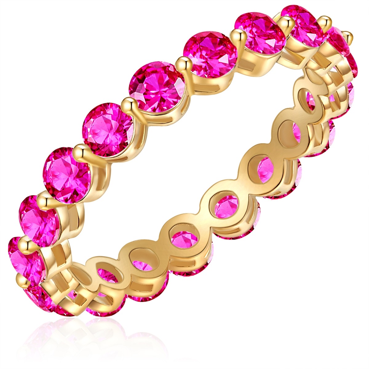 Fingerring YOKOAMII "Y130" Gr. 58, gelbgold, Fingerringe, Damen, 58, 3,1mm, Fingerring, Ring gelbgold Kristall rosa 2
