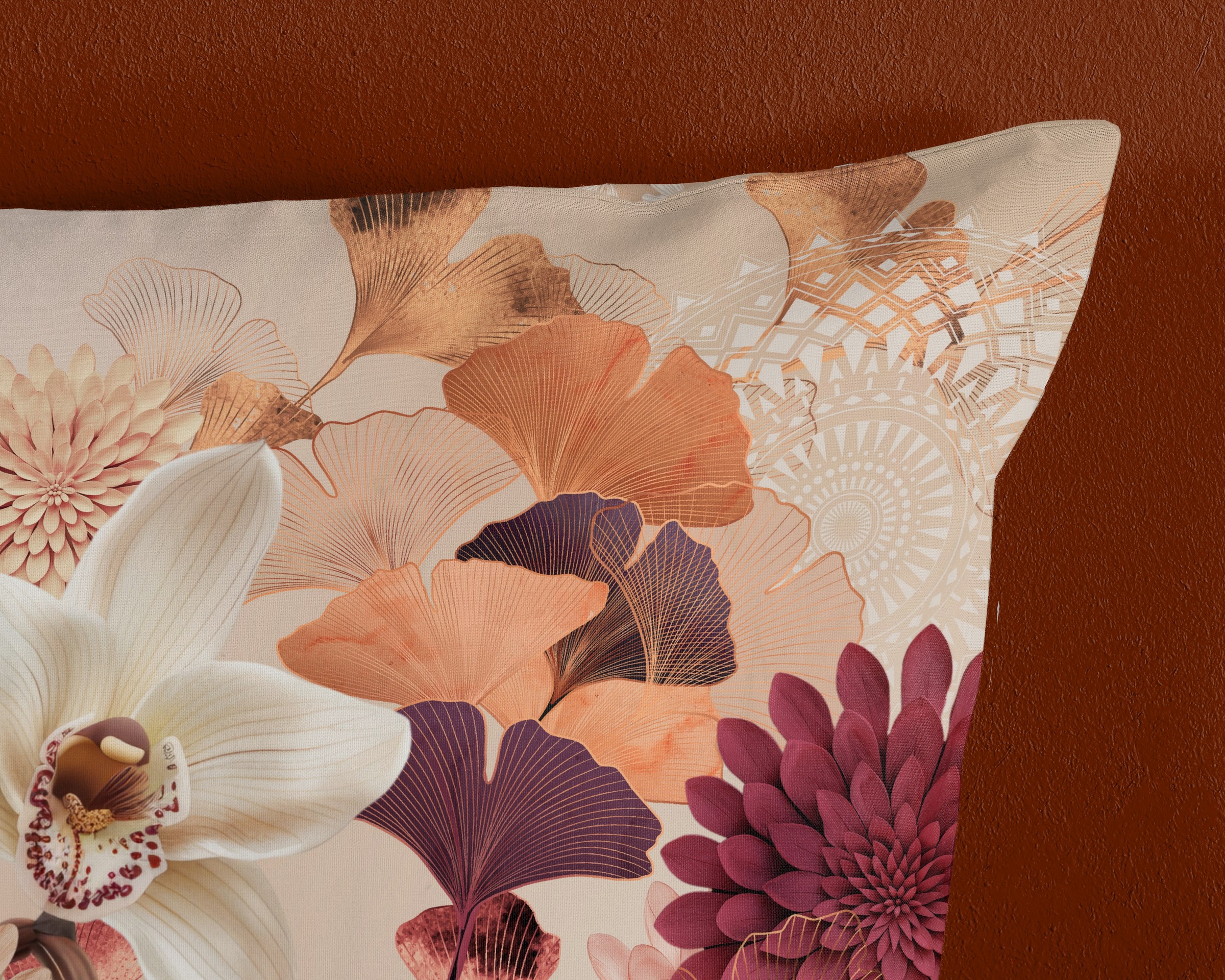 hip Wendebettwäsche »Quente«, Satin, Reißverschluss, Wendeoptik, Mandala, Blume, Sand