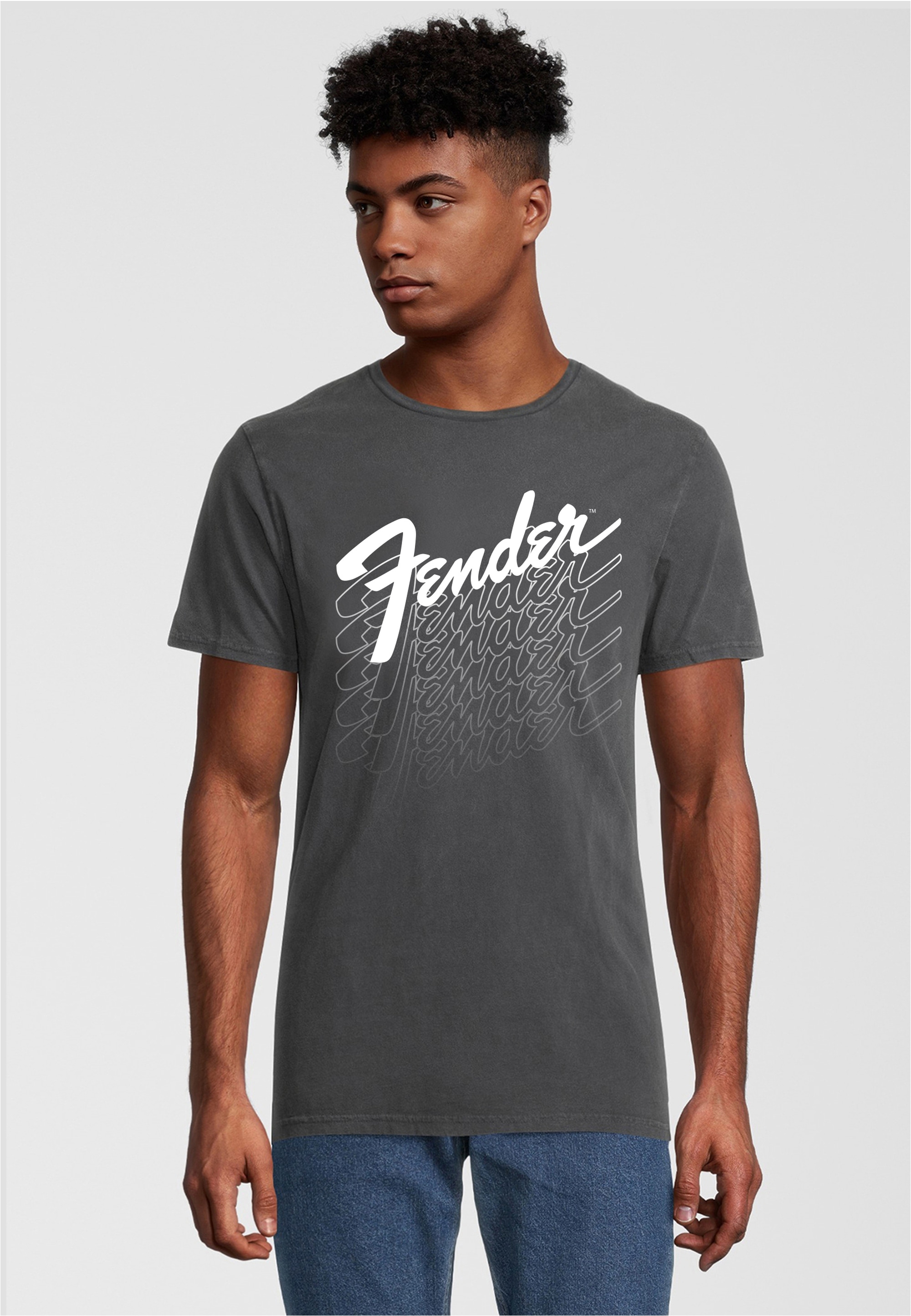 Recovered T-Shirt "Fender Logo Repeat Fade", 1 Stk. mit angesagtem Logoprin günstig online kaufen