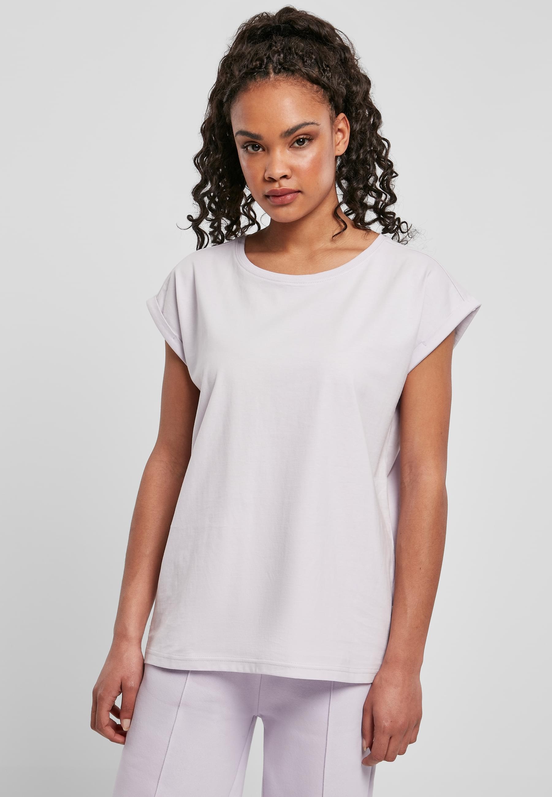 URBAN CLASSICS Kurzarmshirt »Urban Classics Damen Ladies Organic Extended Shoulder Tee«, (1 tlg.)