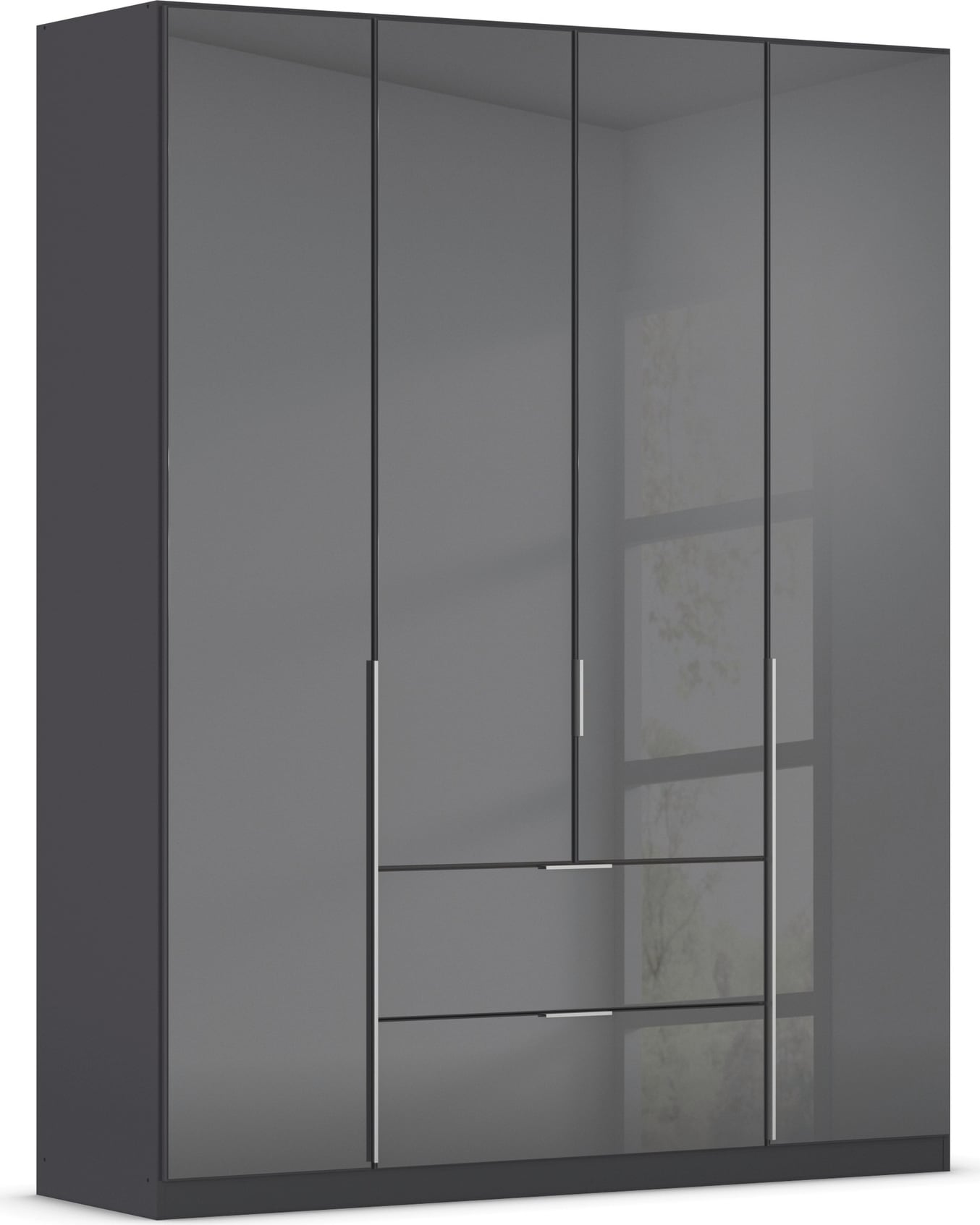 OTTO home Drehtürenschrank "Kleiderschrank Kleiderschränke Schrank Garderobe AGORDO mit Glasfront" in zwei Griff-Farben, Breiten 91-360 cm, mit Außenschubkästen, in 7 Breiten und 2 Höhen MADE IN GERMANY