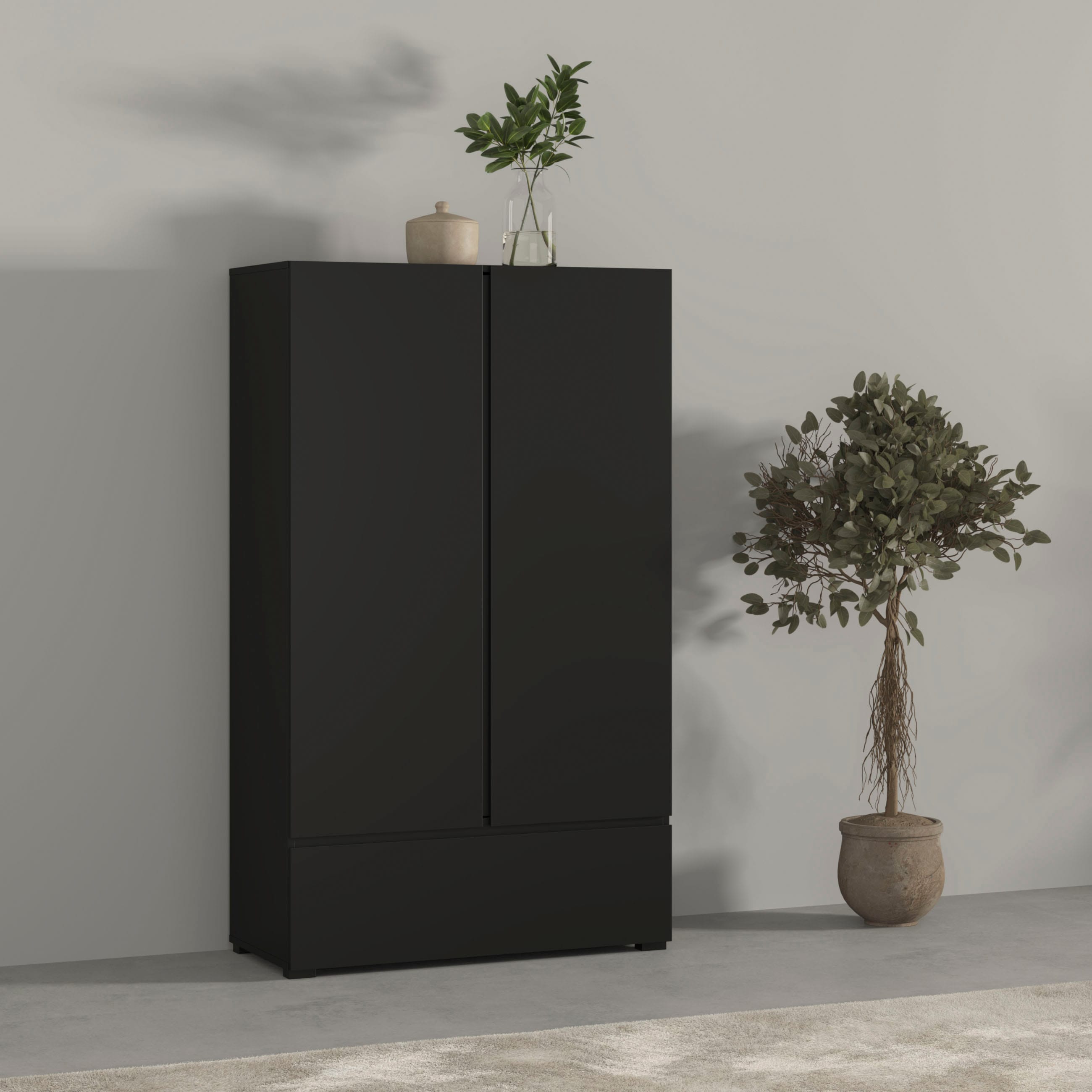 OTTO home Mehrzweckschrank "Metric,Breite 89 cm, Highboard, Universalschrank, Garderobe" Waescheschrank mit viel Stauraum, Einlegeböden verstellbar