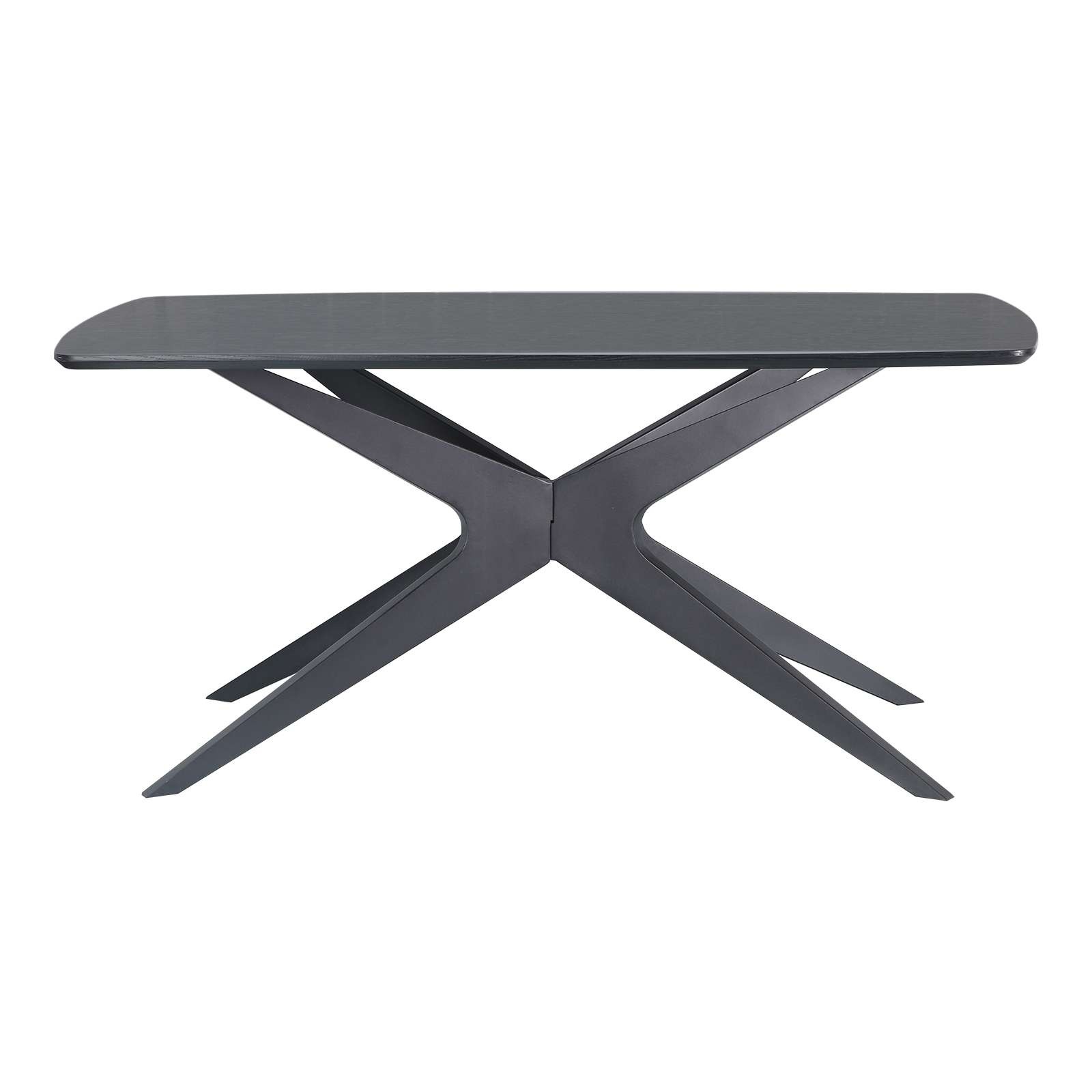 Esstisch OTTO HOME "Dakona", schwarz, schwarz, schwarz, B:160cm H:76cm T:90cm, Tische, Esstisch, Tischplatte mit Holzstruktur, schwarze Metallbeine, Höhe 76 cm 3