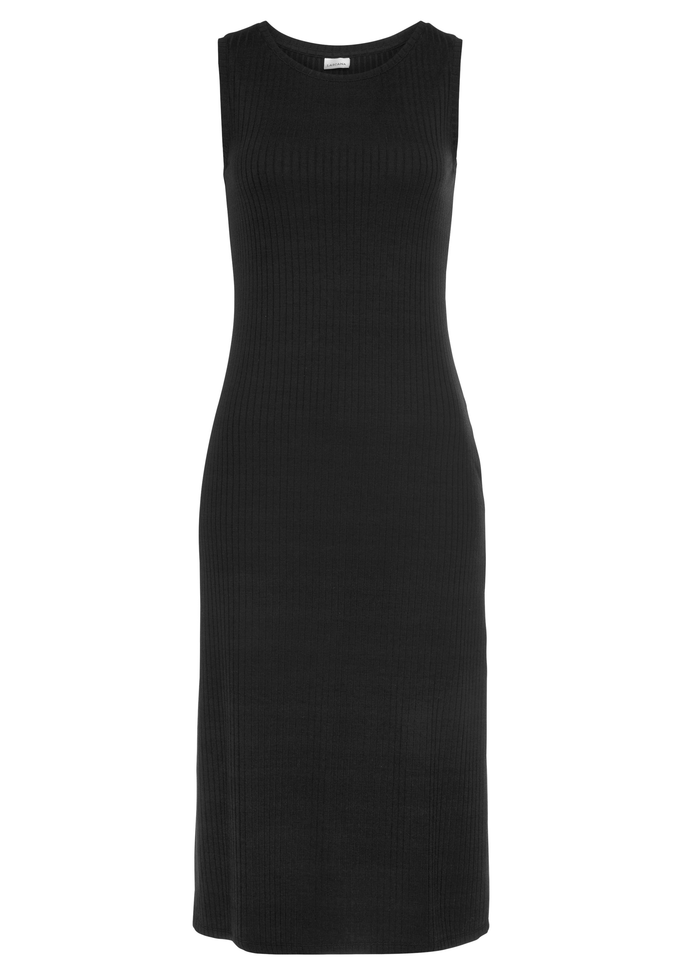 LASCANA Midikleid, aus Rippware, figurbetont, Sommerkleid, Basic günstig online kaufen